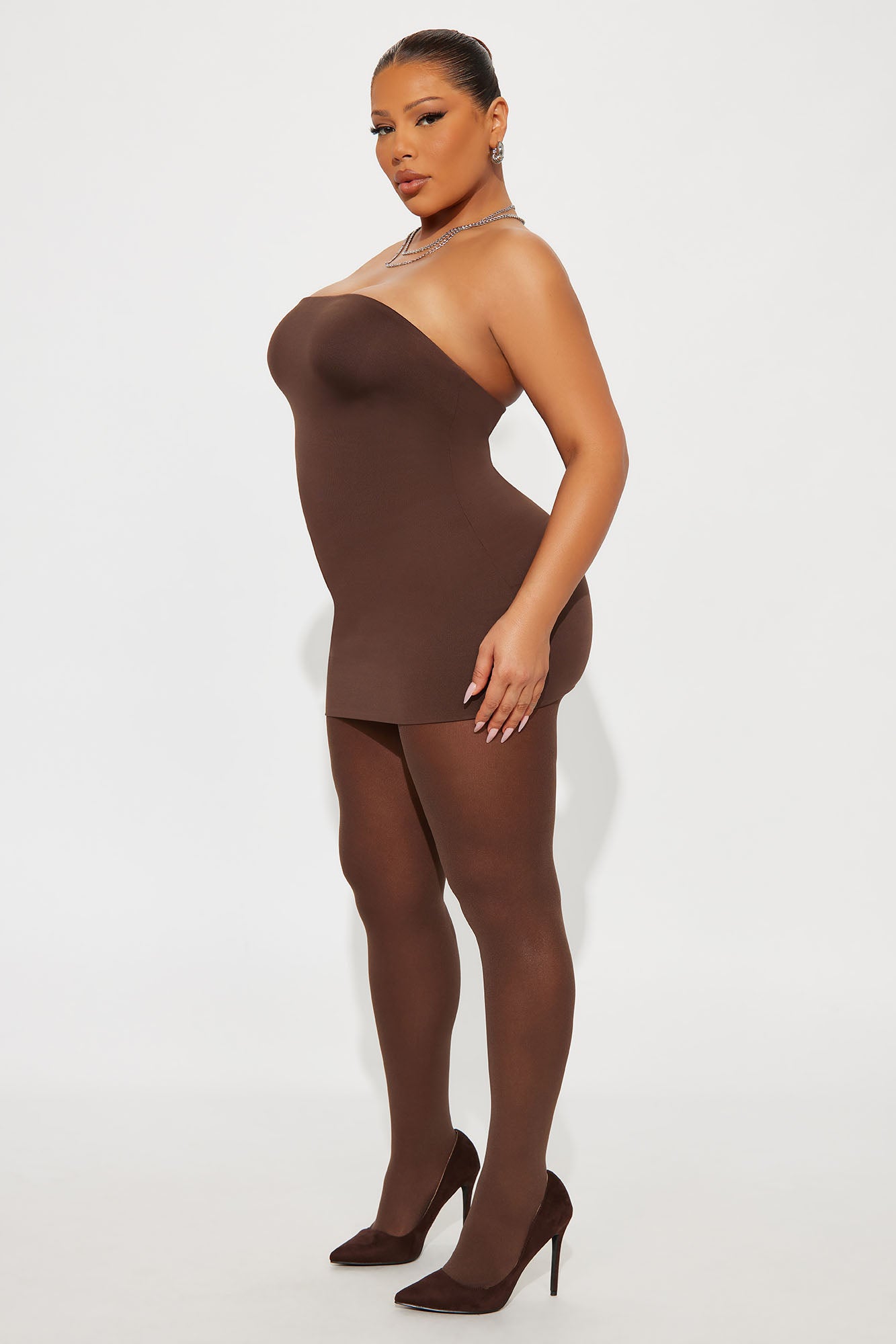 Contour Double Lined Tube Top - Chocolate