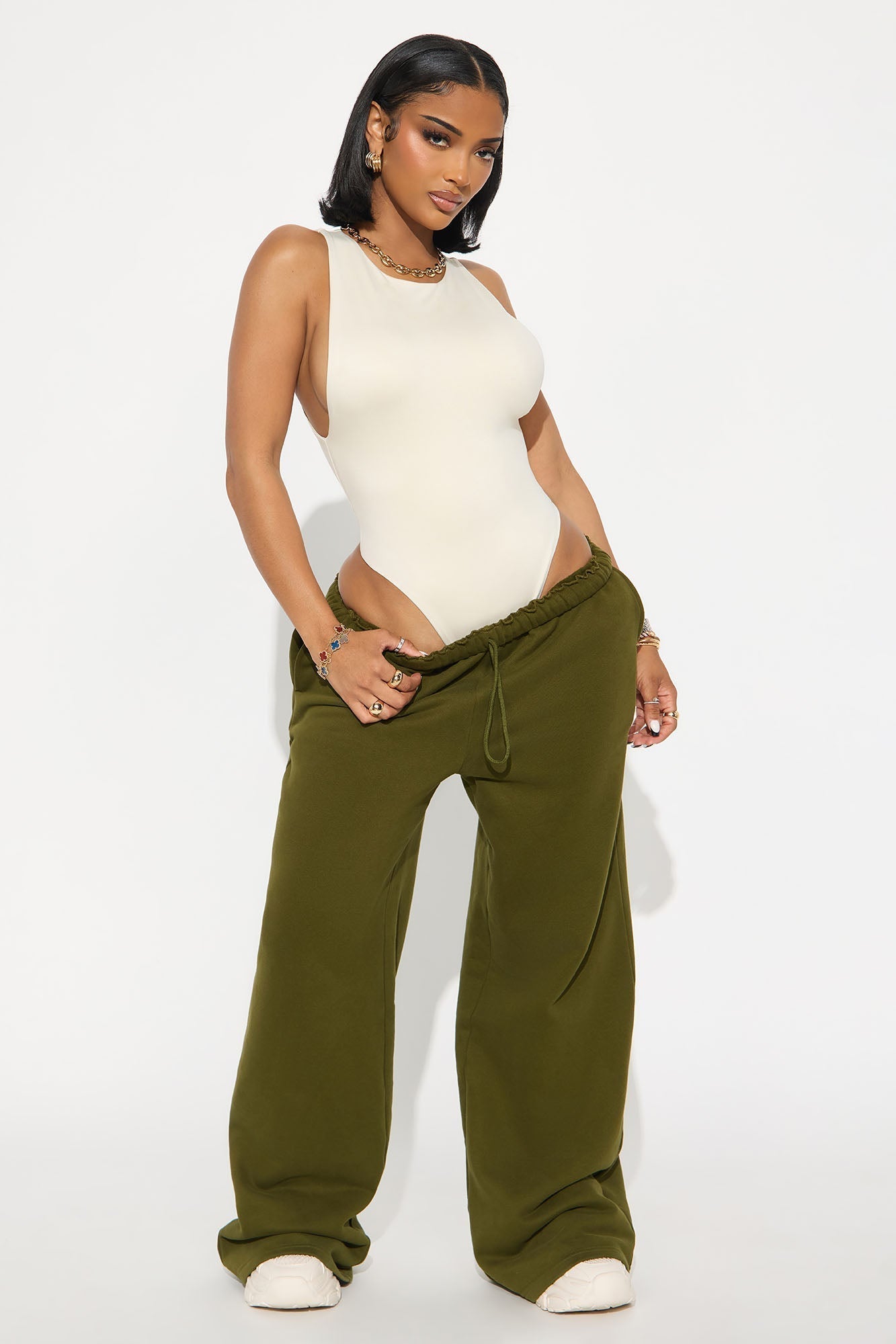 Contour Double Lined Scoop Neck Bodysuit - Bone