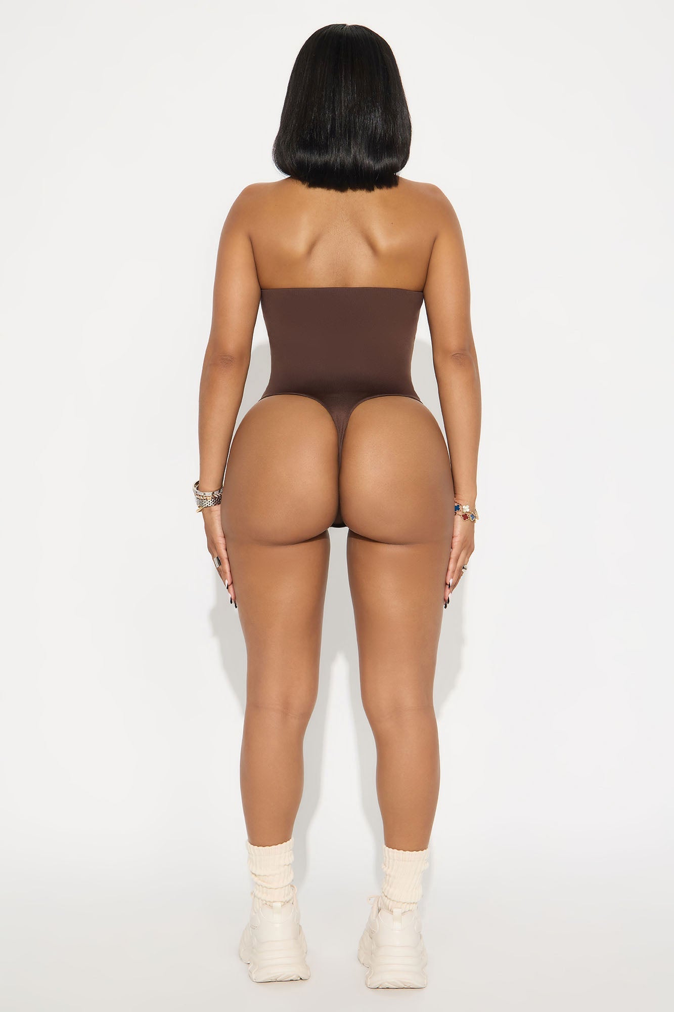 Contour Double Lined Strapless Bodysuit - Chocolate