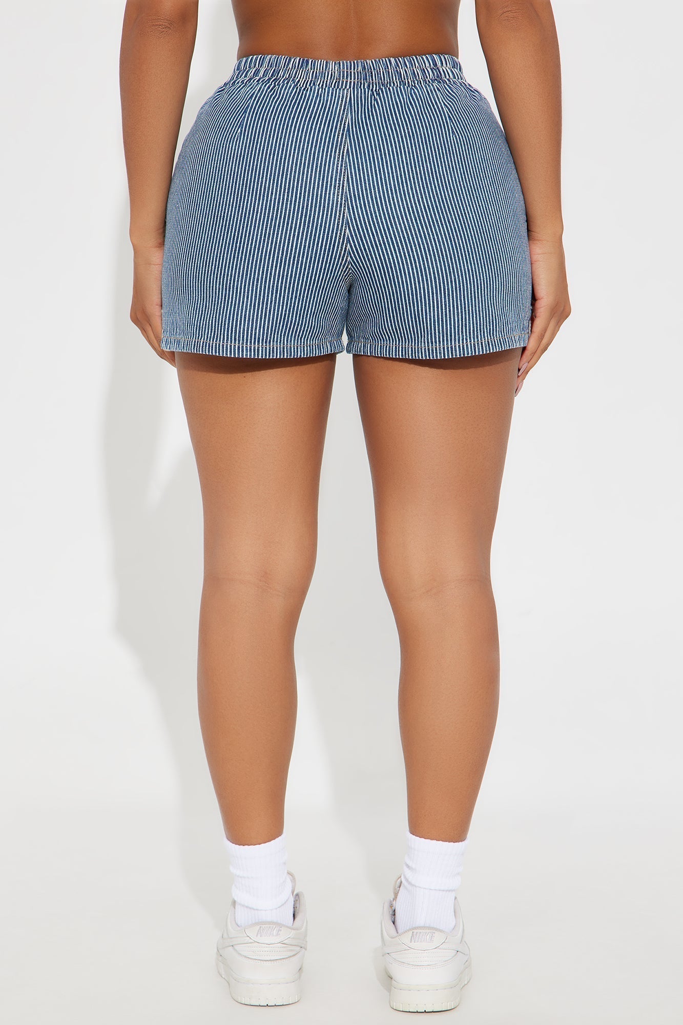 On My Way Out Boxer Denim Shorts - Dark Wash