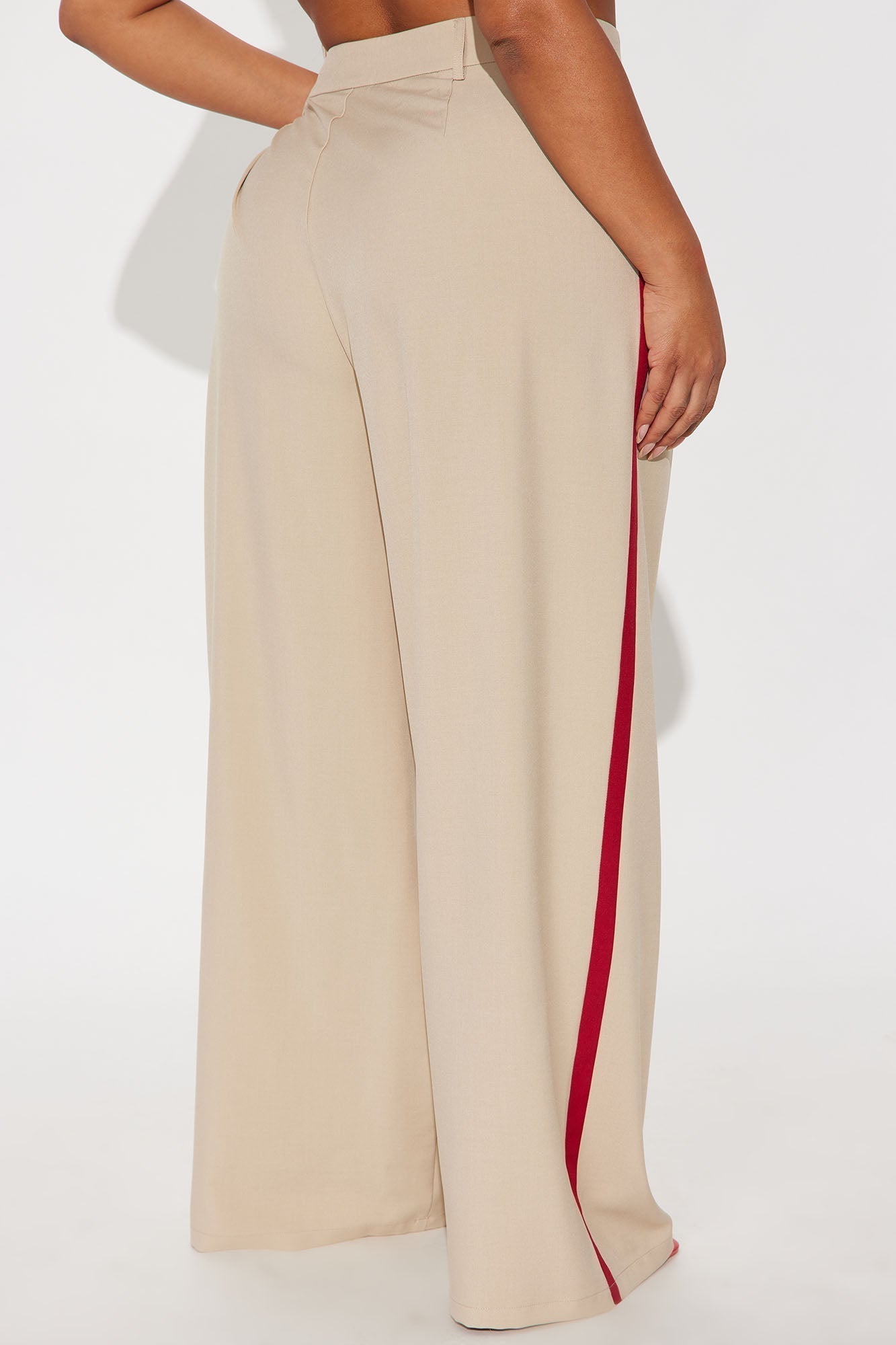 Dylan Wide Leg Trouser Pants - Taupe/combo