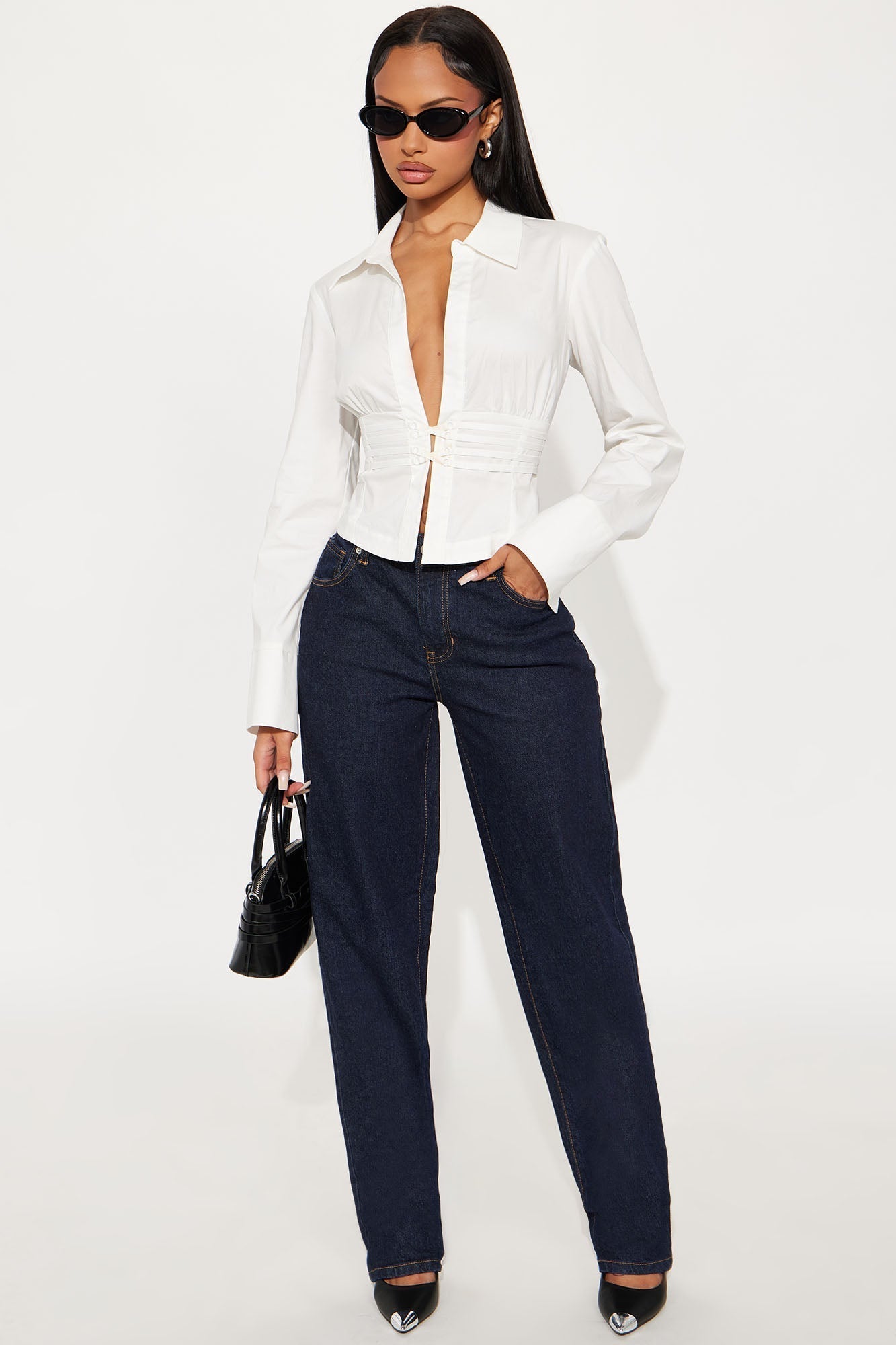 One Of A Kind Poplin Blouse - White