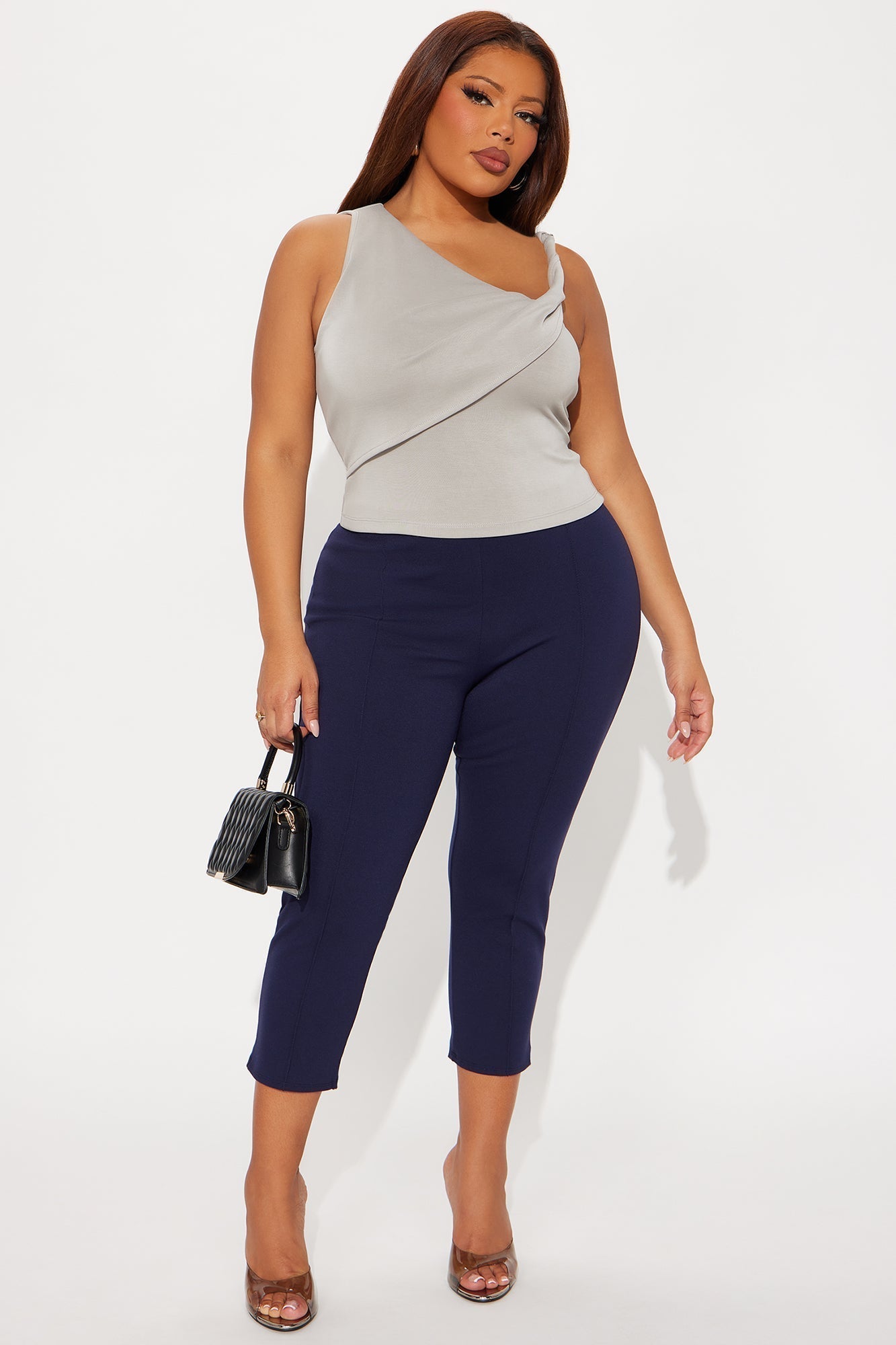Lily Twist Strap Top - Grey
