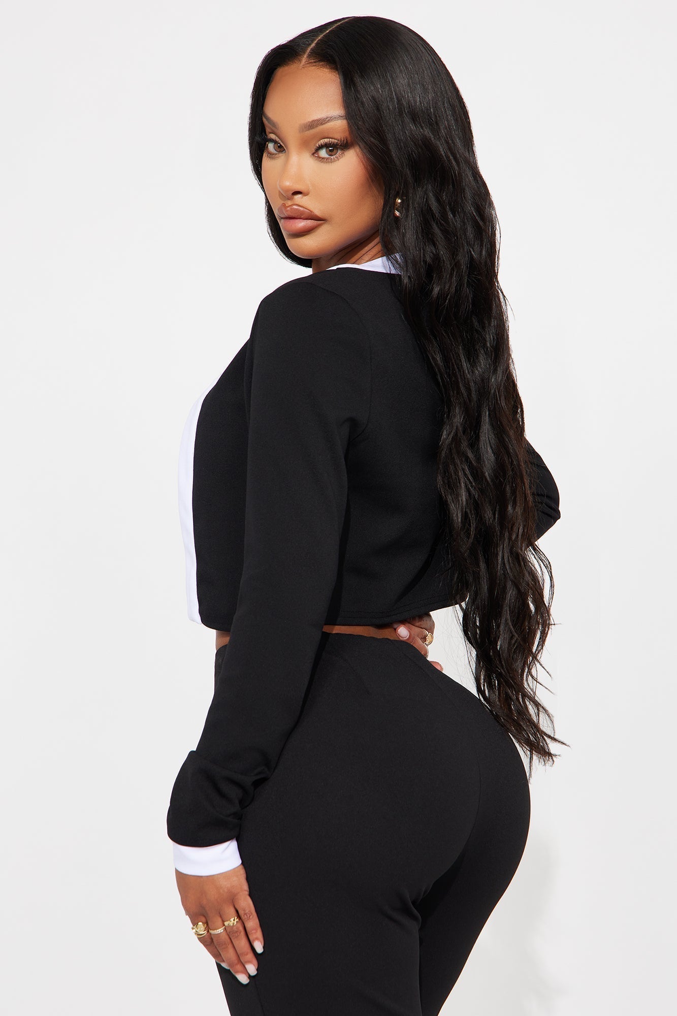 Impress Me Cami Top And Cardigan 2 Piece Set - Black/White