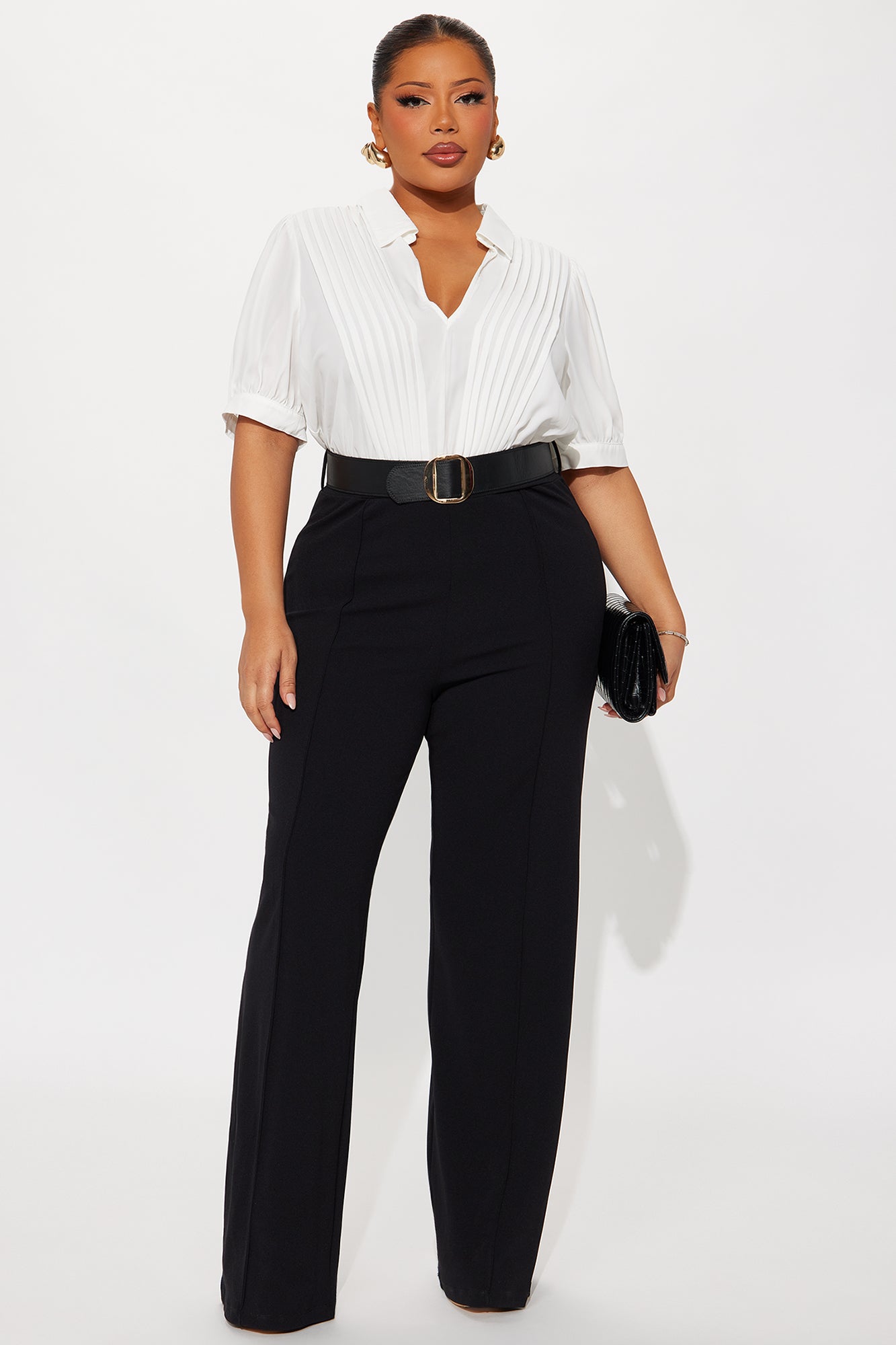 Solany Belted Jumpsuit - White/Black