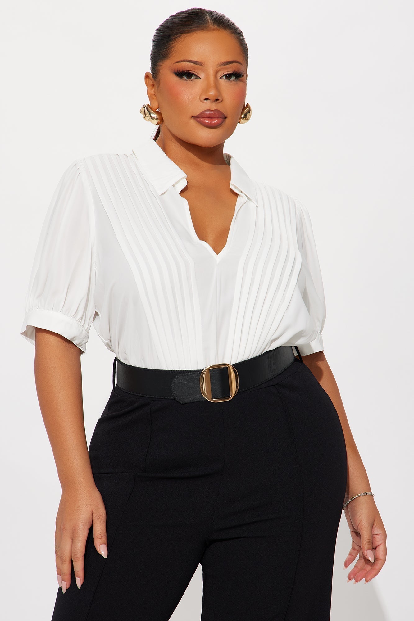 Solany Belted Jumpsuit - White/Black