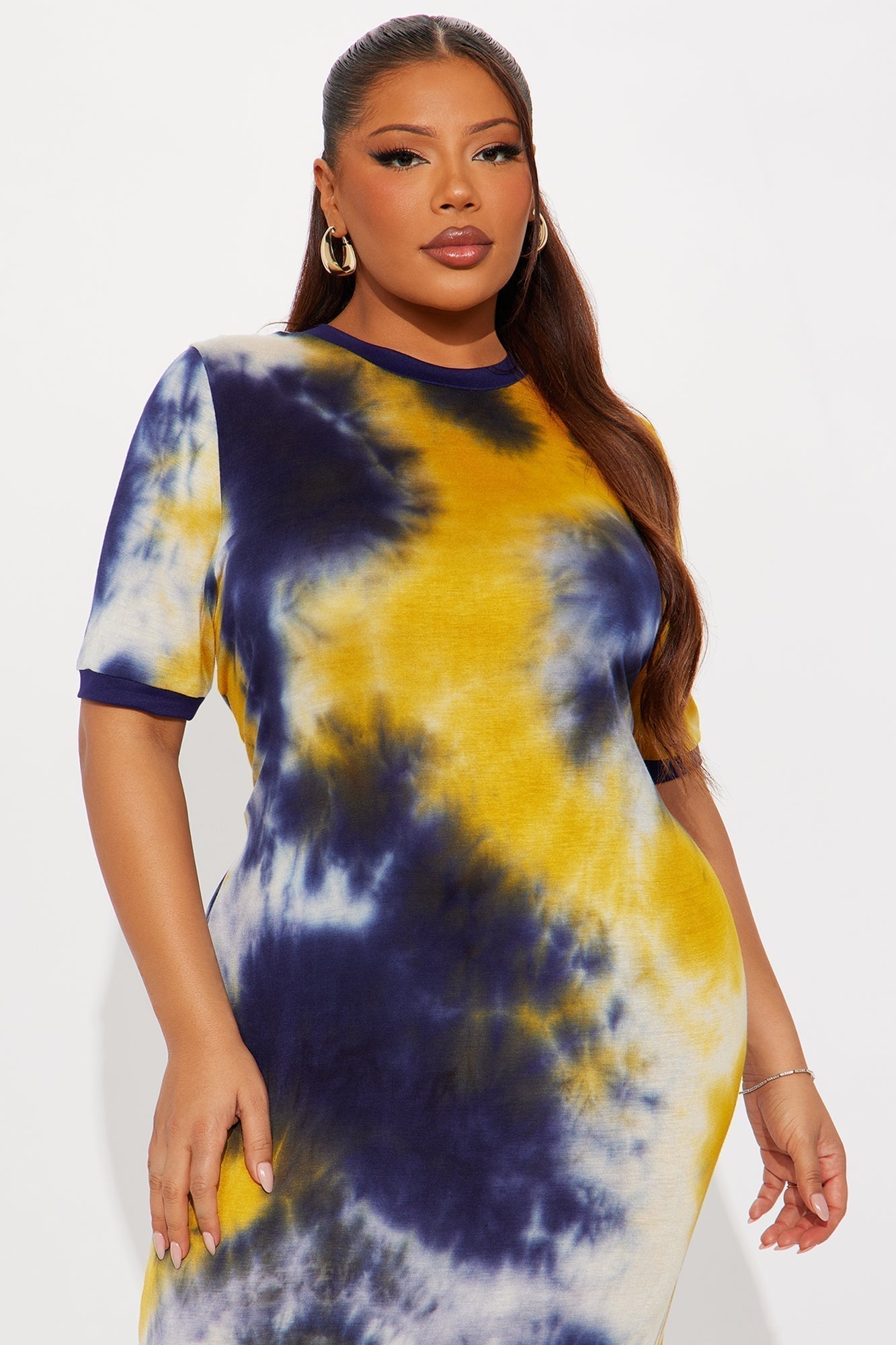 Breezy Tie Dye Maxi Dress - Navy/combo