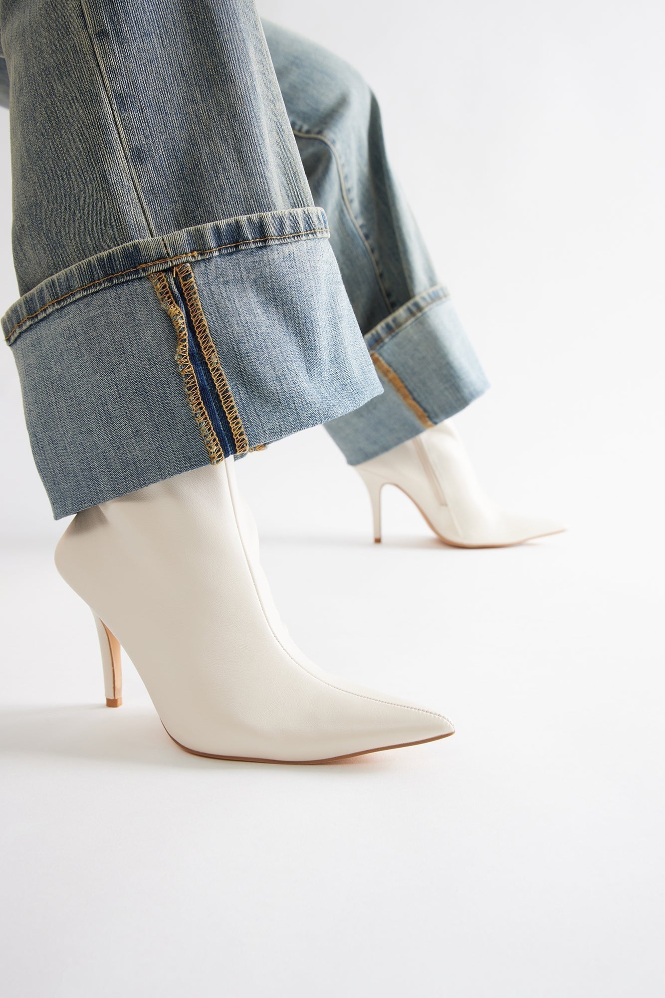 Angelina Heeled Booties - Ivory