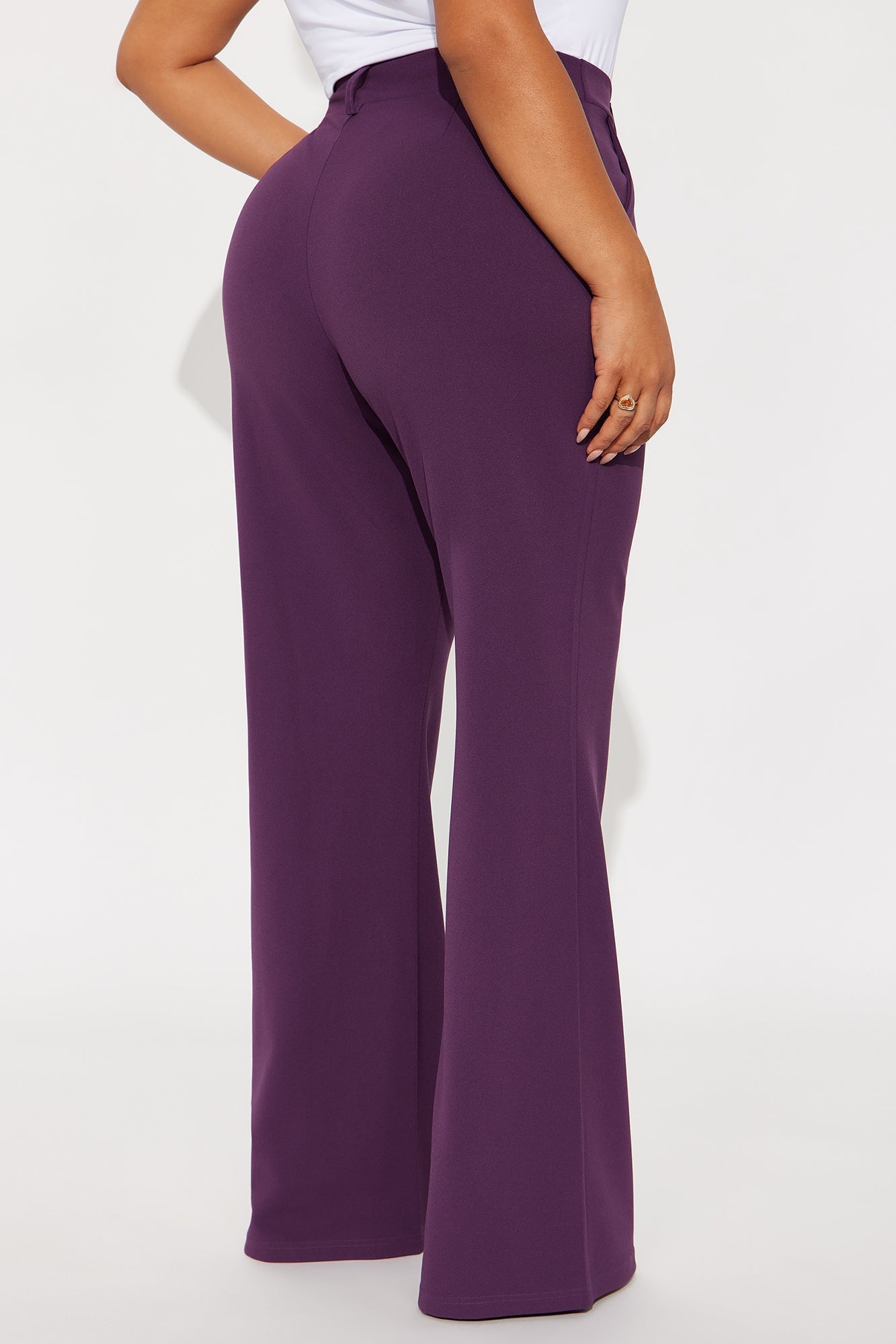 Heidi Wide Leg Trouser Pant - Plum