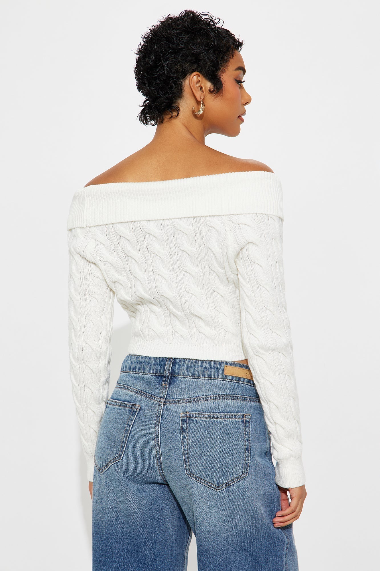 Doing My Best Cropped Sweater - Ivory
