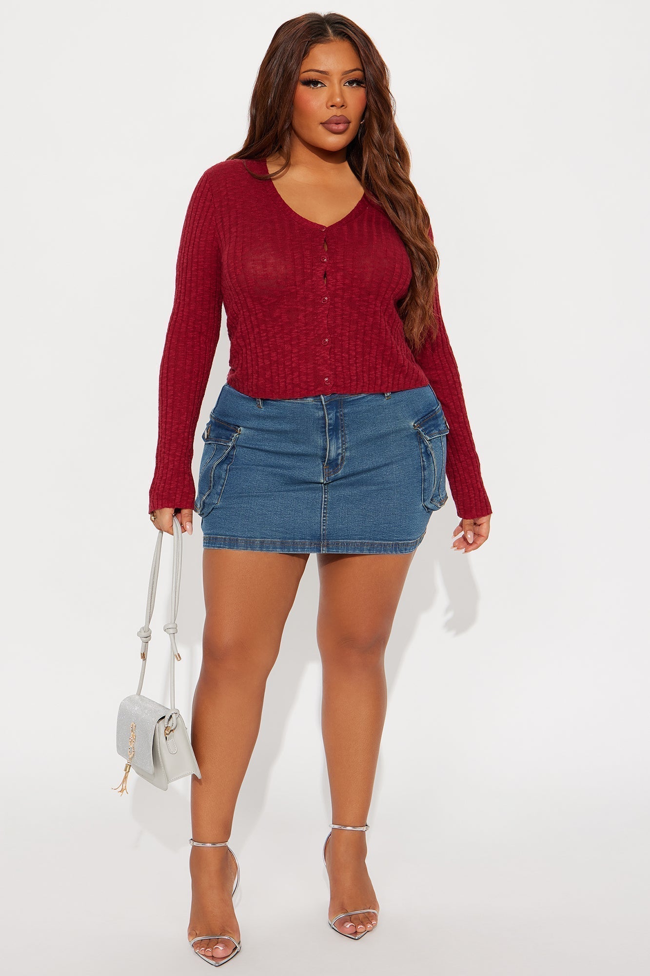 The Joanna Cardigan Top - Red