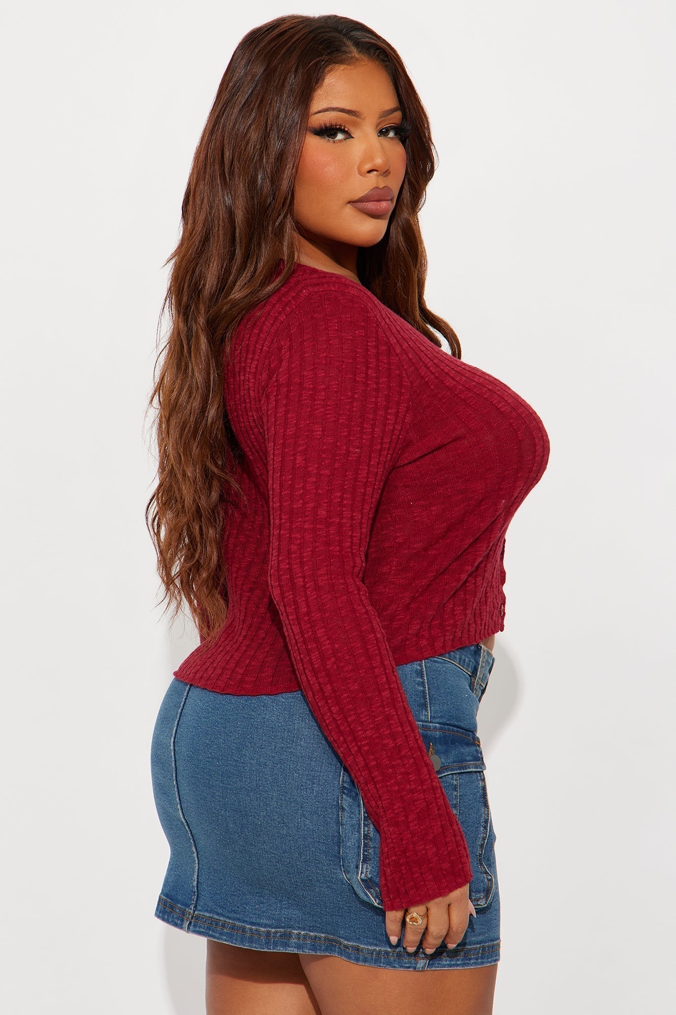 The Joanna Cardigan Top - Red
