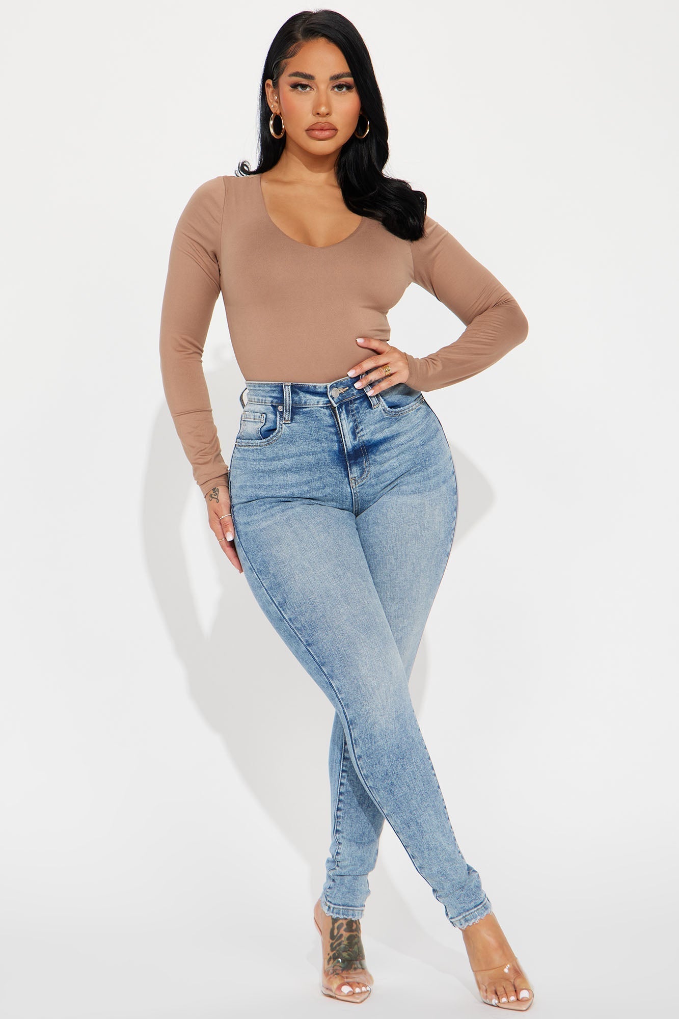 Myra Double Lined Bodysuit - Taupe