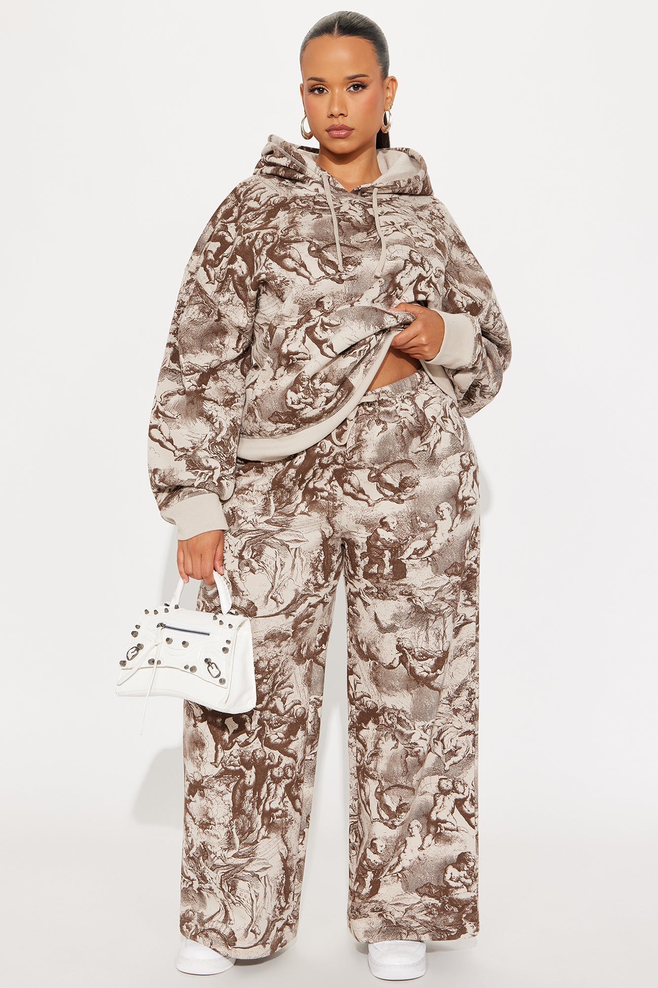 Heaven Made Fleece Wide Leg Pant - Taupe