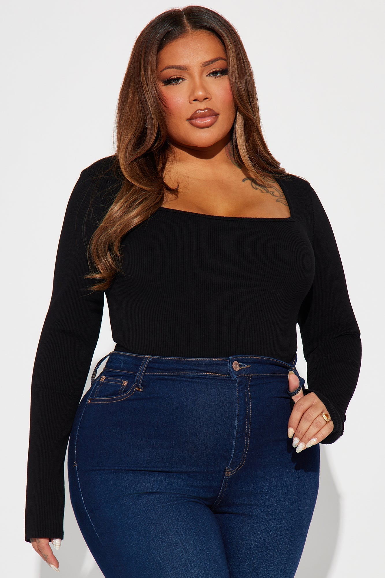 Arianna Snatched Bodysuit - Black