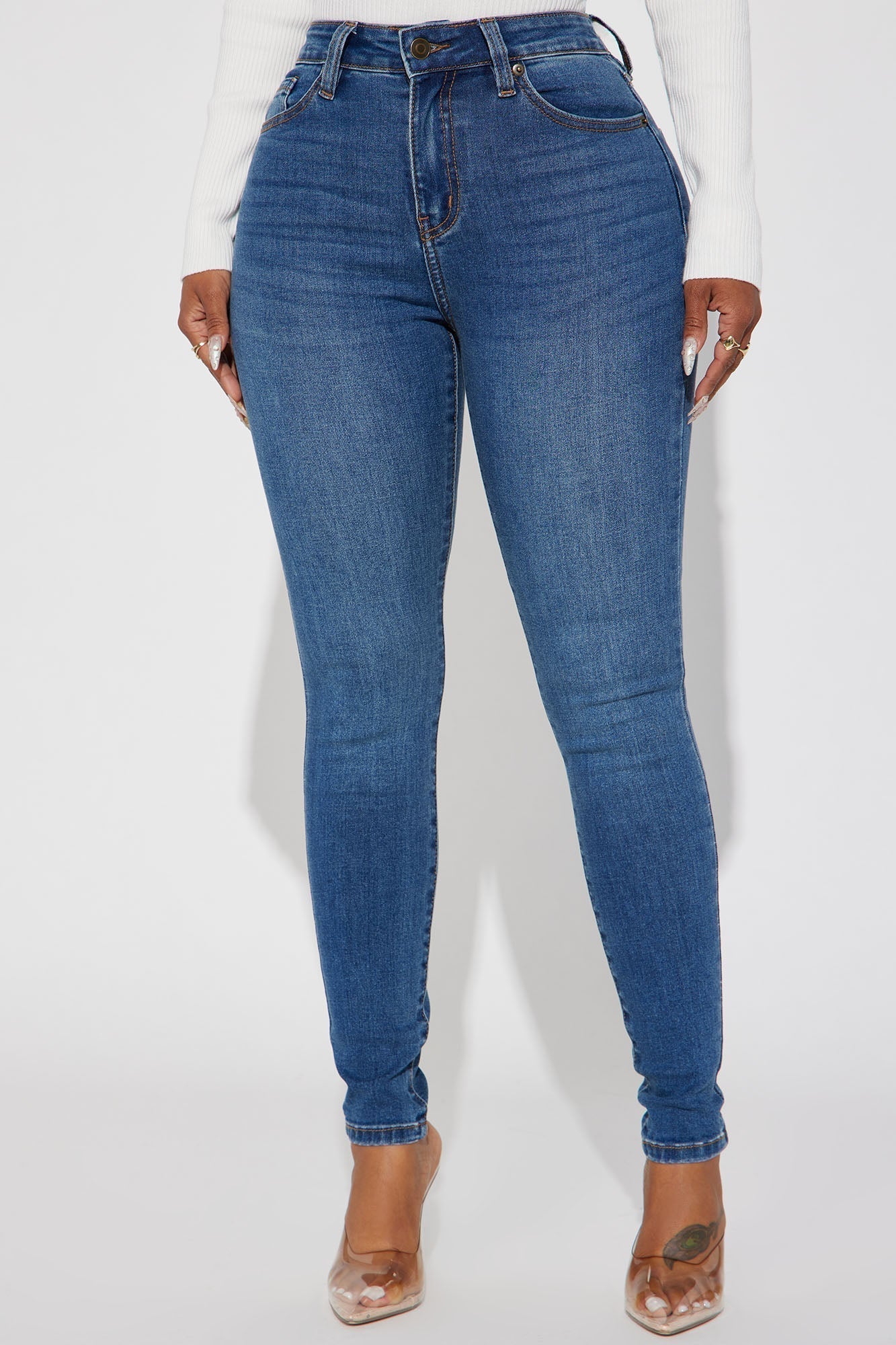 Kiley Control Curvy Stretch Skinny Jeans - Vintage Wash