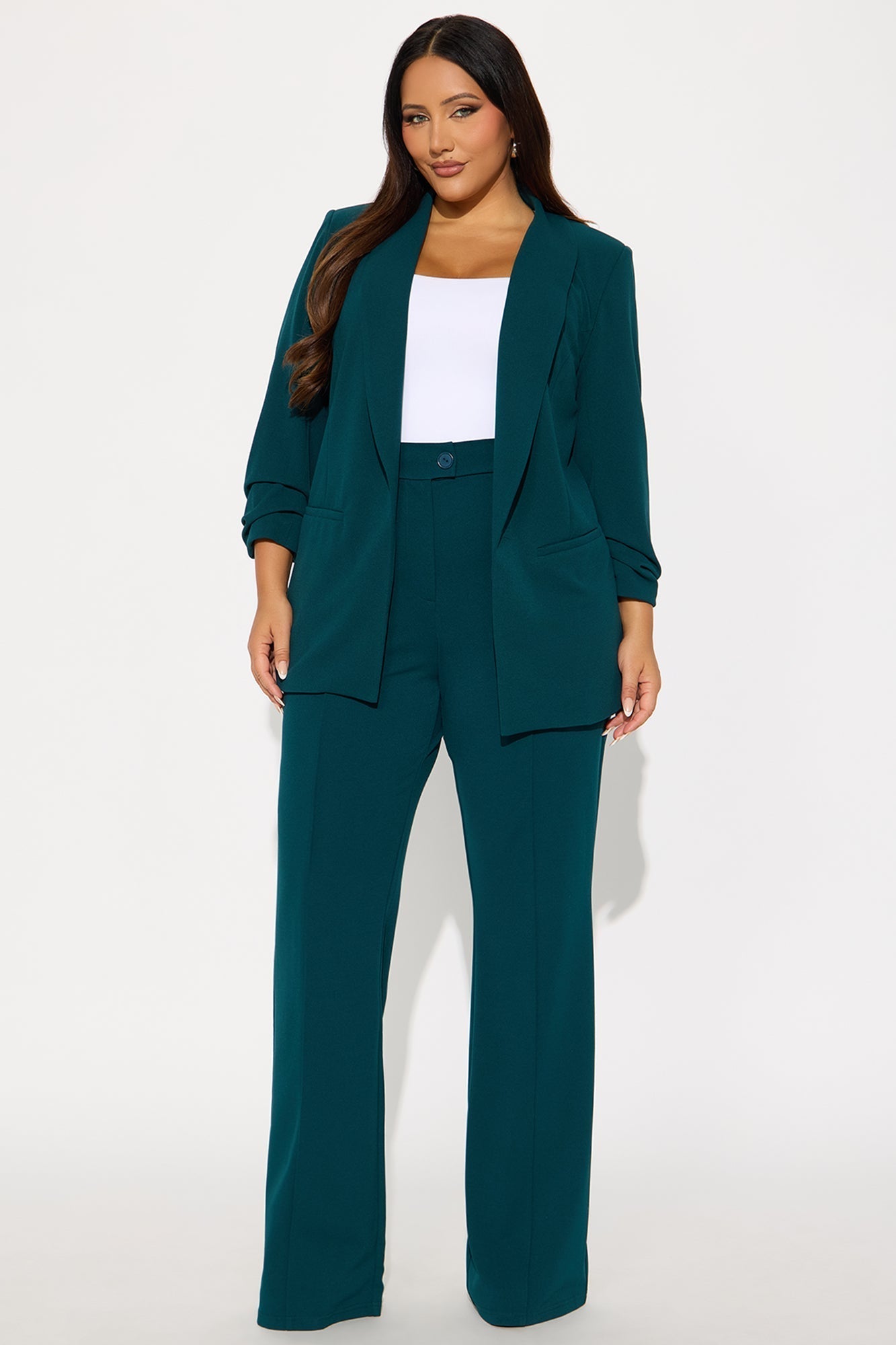 Tall Heidi Wide Leg Trouser Pant - Hunter
