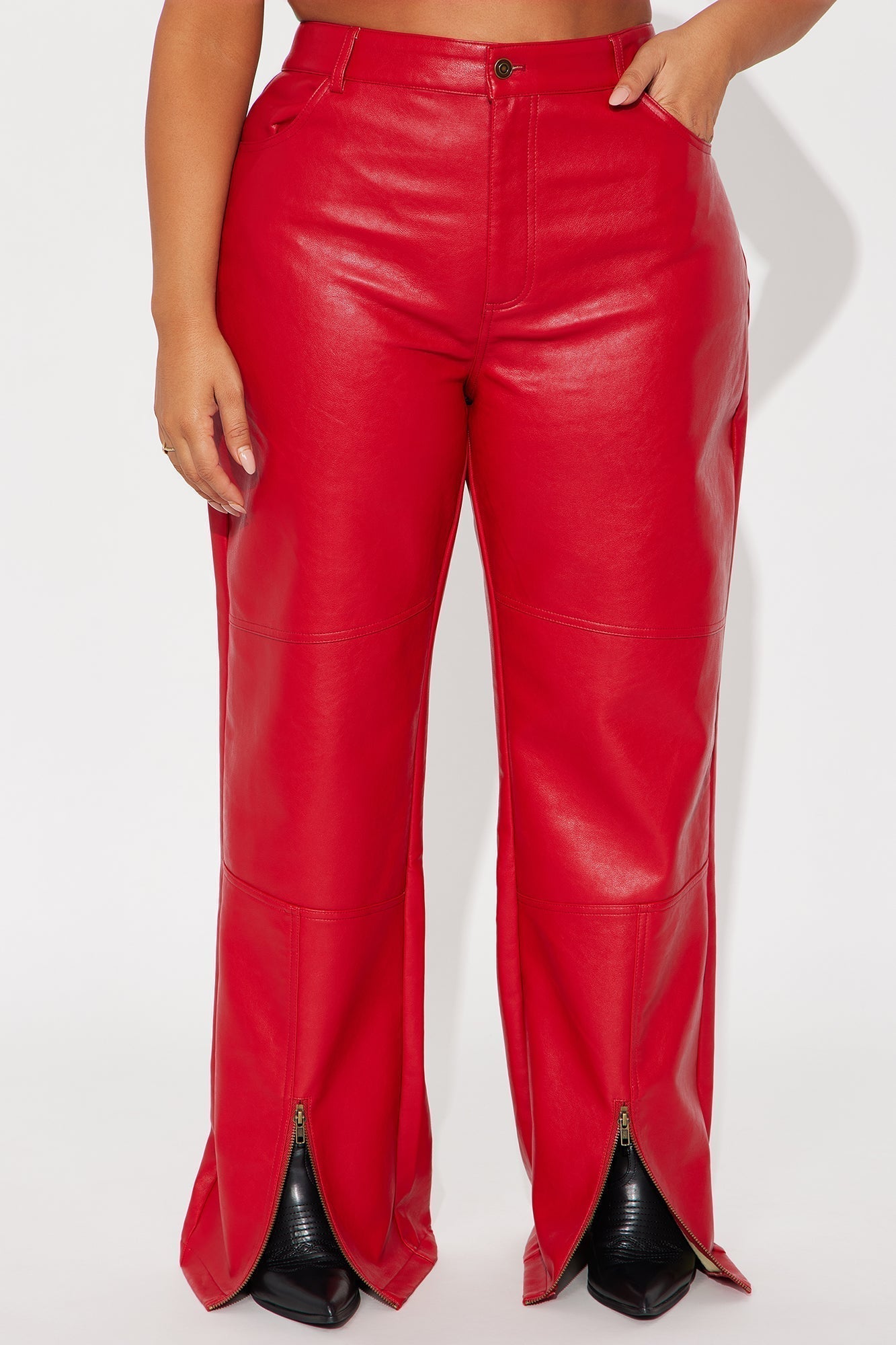 Hot N' Spicy Faux Leather Pant - Red