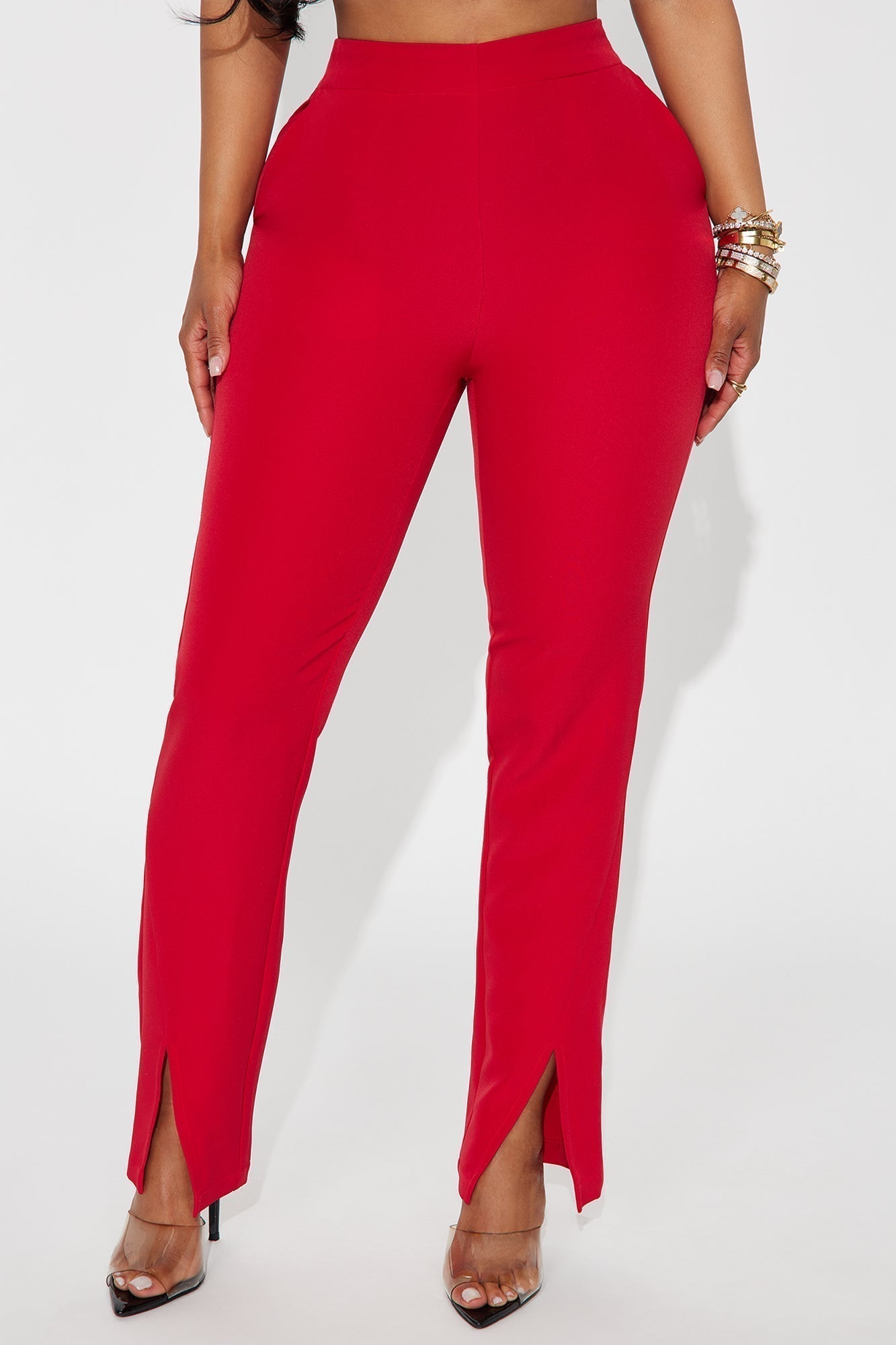 About Her Business Capri Trouser Pant - Red