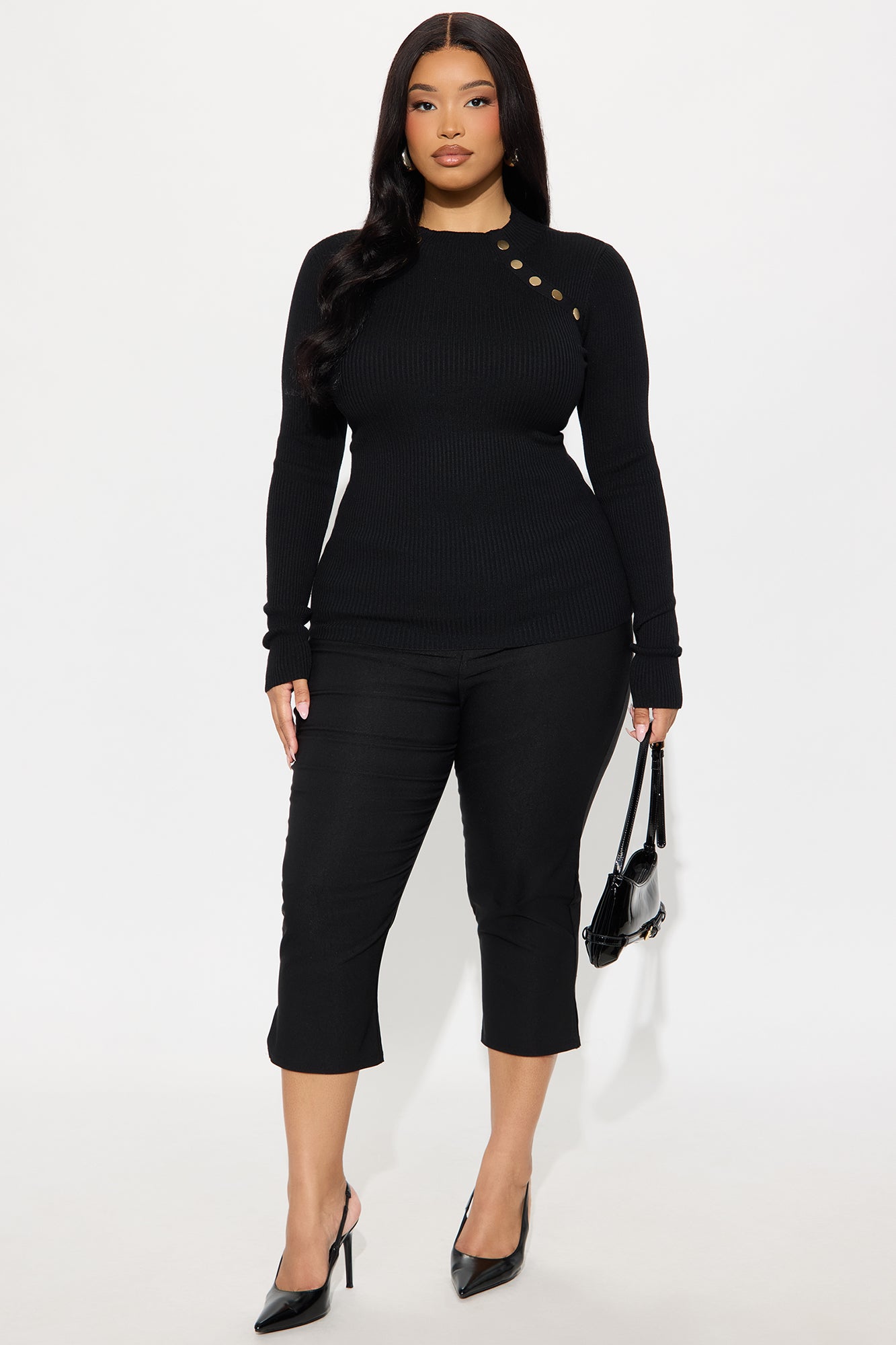 Jezebel Sweater Top - Black