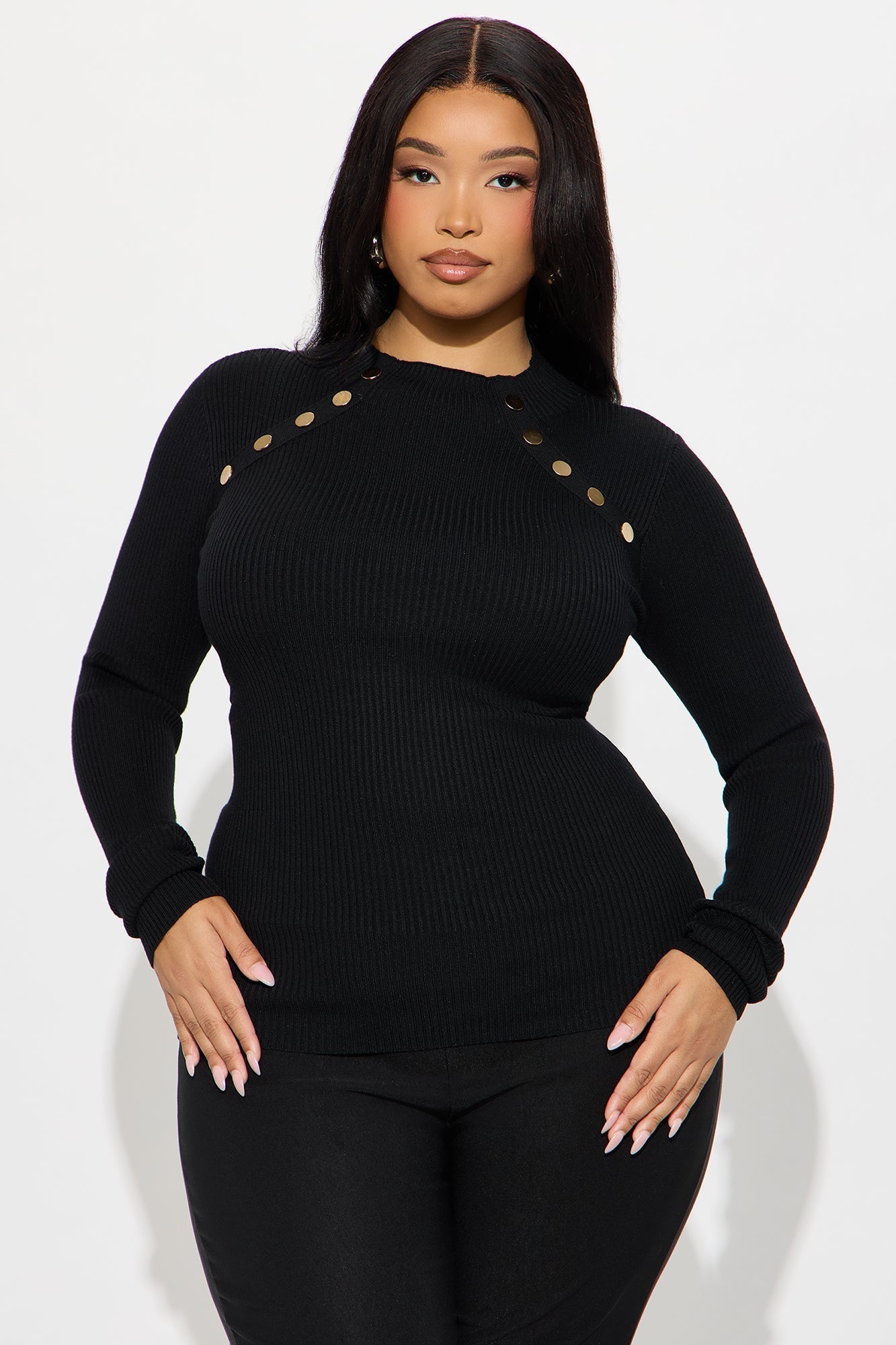 Jezebel Sweater Top - Black