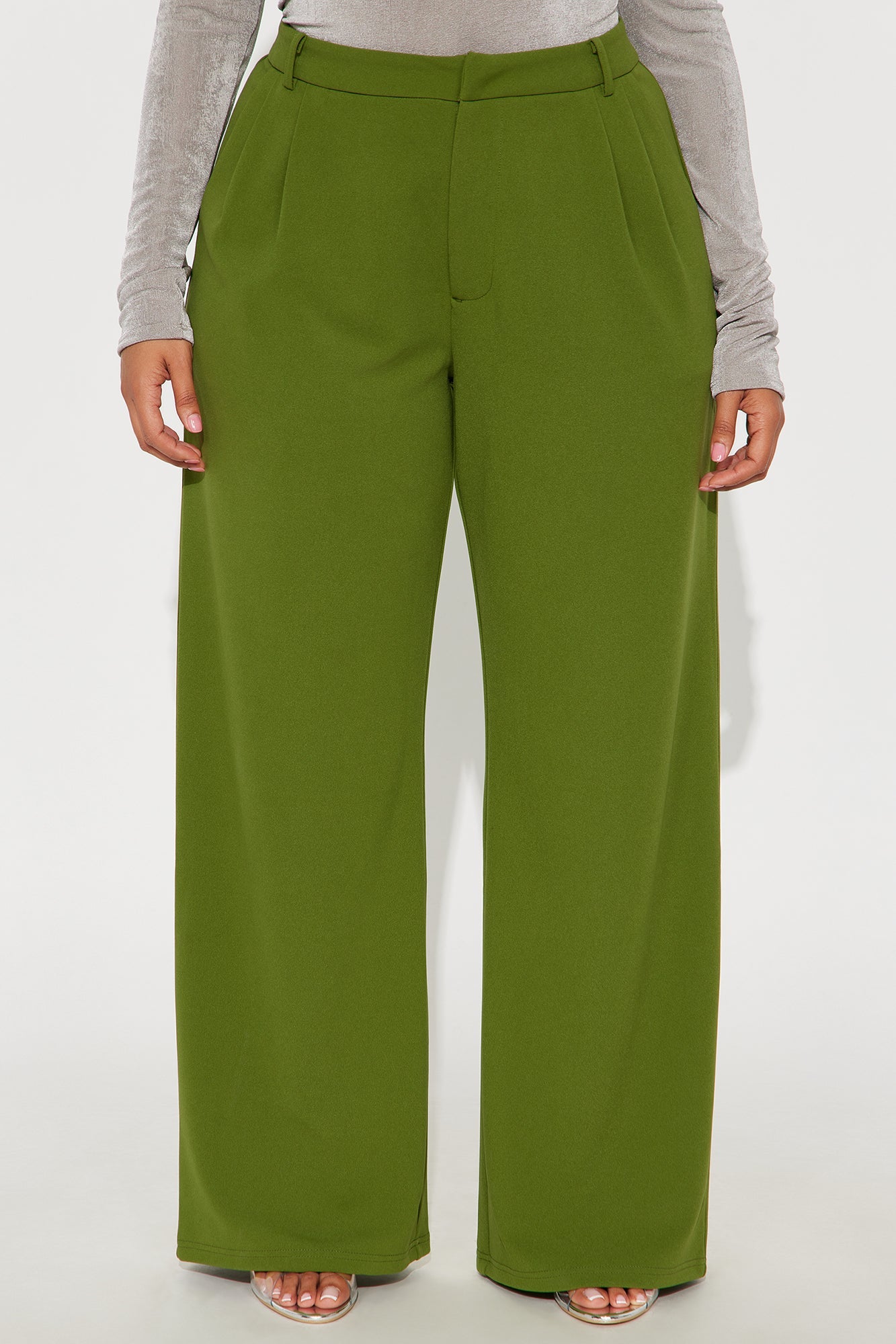 Elma Wide Leg Trouser - Green