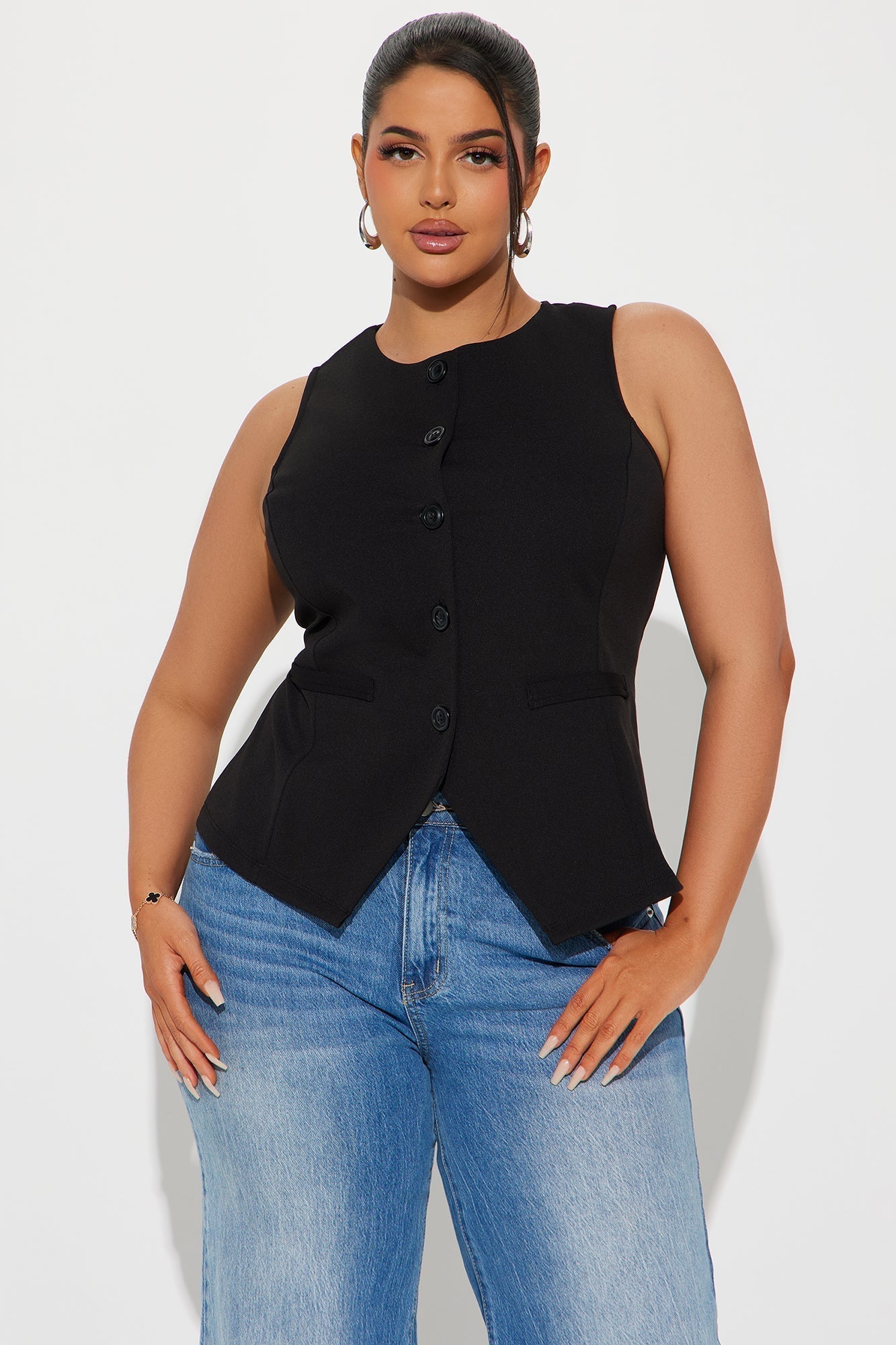 Quiet Luxury Vest Top - Black