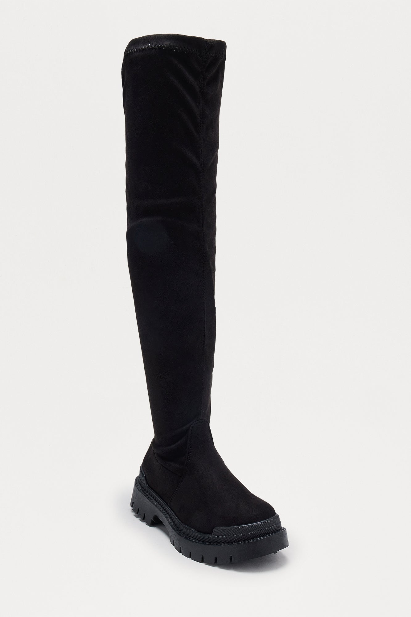 Attitude Check Over The Knee Boots - Black