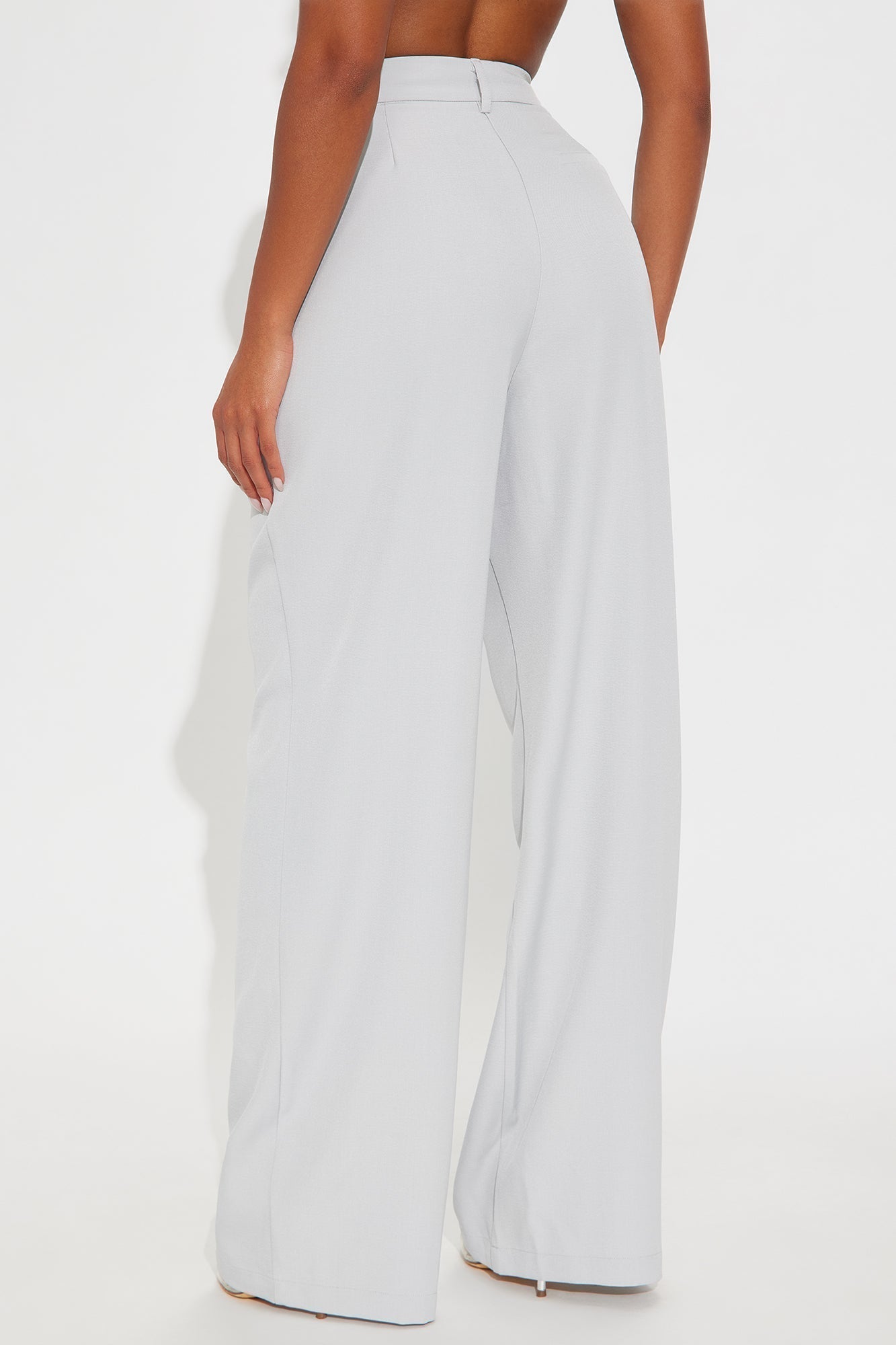 Etta Wide Leg Pant 33″ - Light Grey