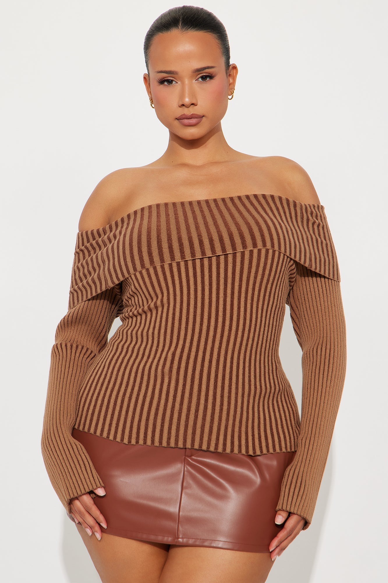 All Yours Washed Sweater Top - Brown