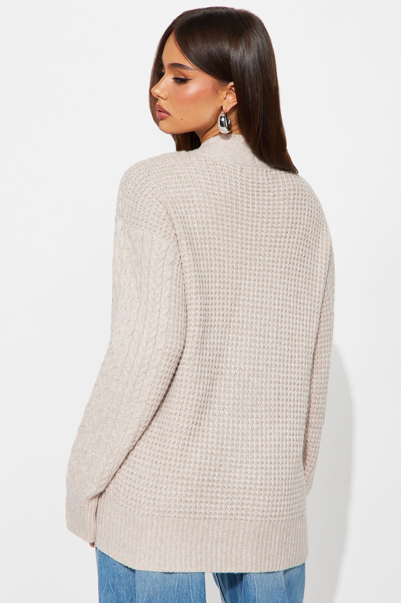 Anita Cable Knit Cardigan - Beige