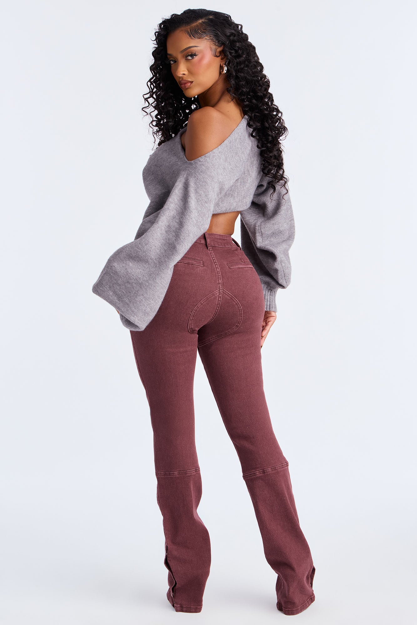 Chasin' You Mineral Wash Pant - Burgundy