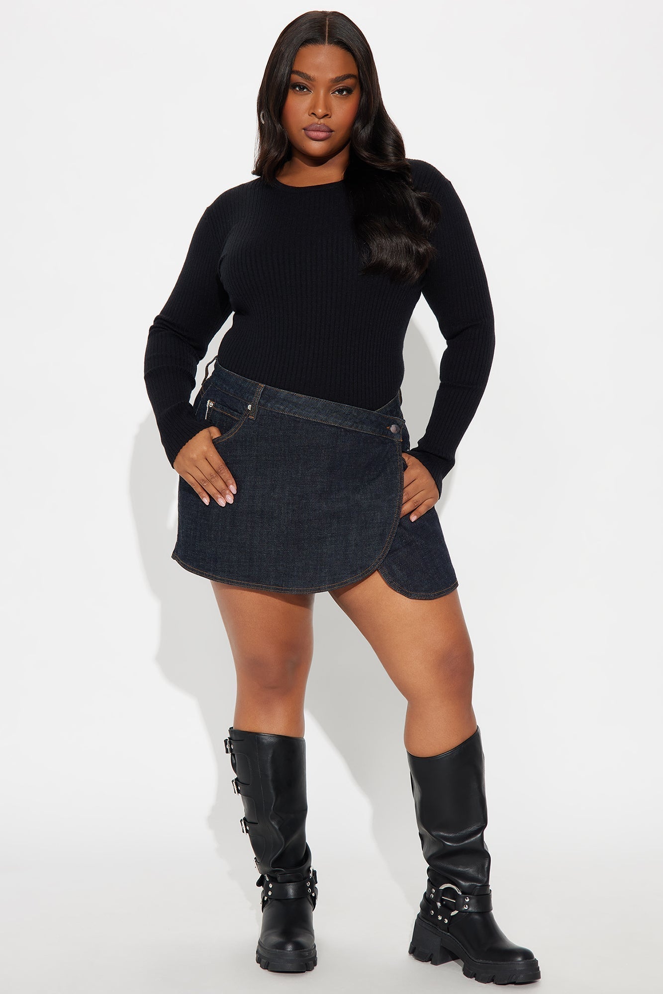 Basically Perfect Ribbed Sweater - Black