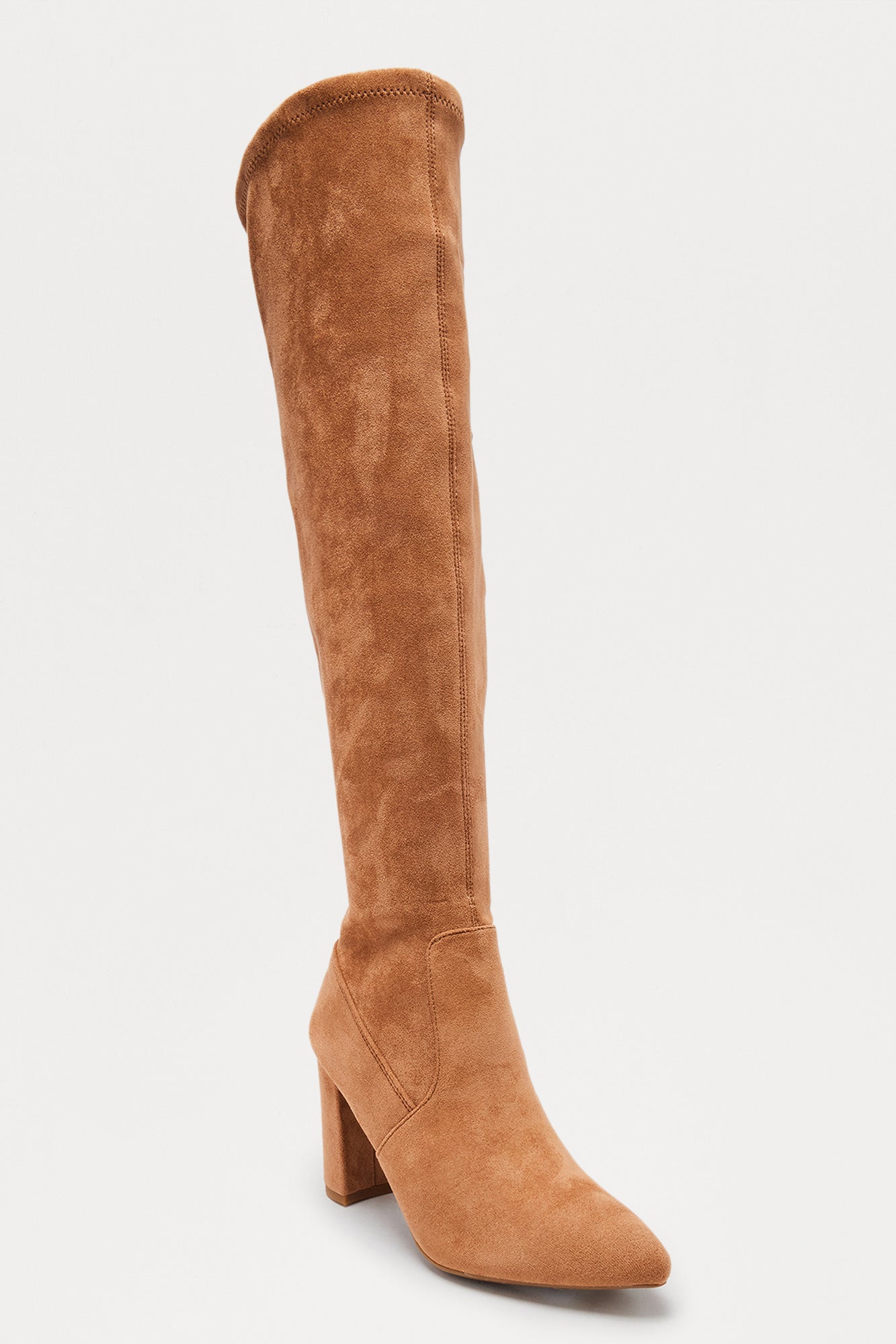 Adith Faux Suede Boots - Camel
