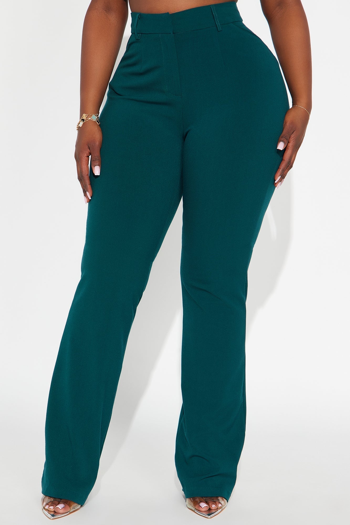 Tall Tasha Dressy High Rise Pants - Hunter Green