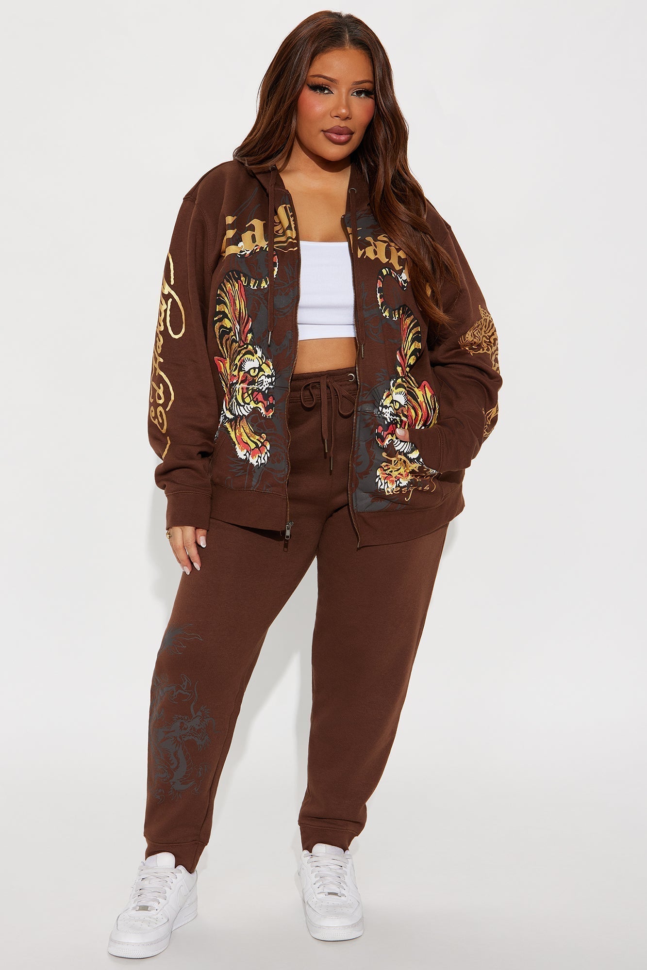 Ed Hardy Double Take Tiger Jogger - Brown