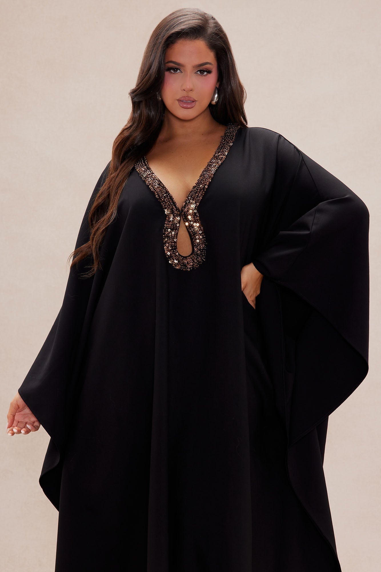 Sierra Kaftan Maxi Dress - Black