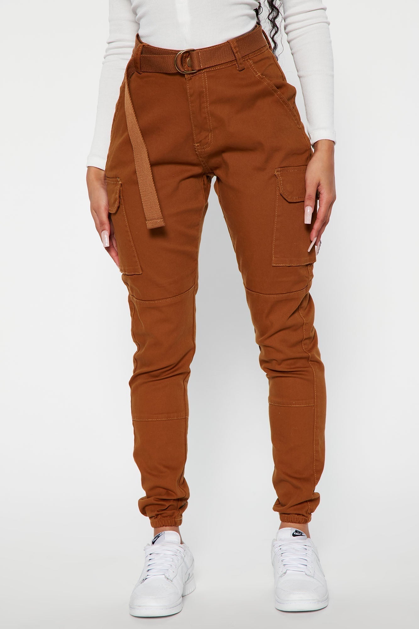 Cadet Khloe Oversized Cargo Pants - Cognac