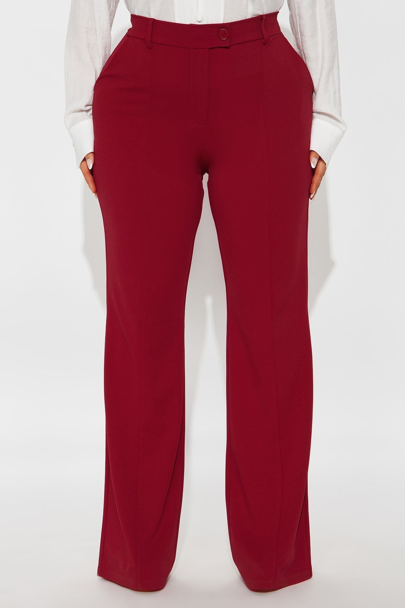 Tall Heidi Wide Leg Trouser Pant - DarkRed