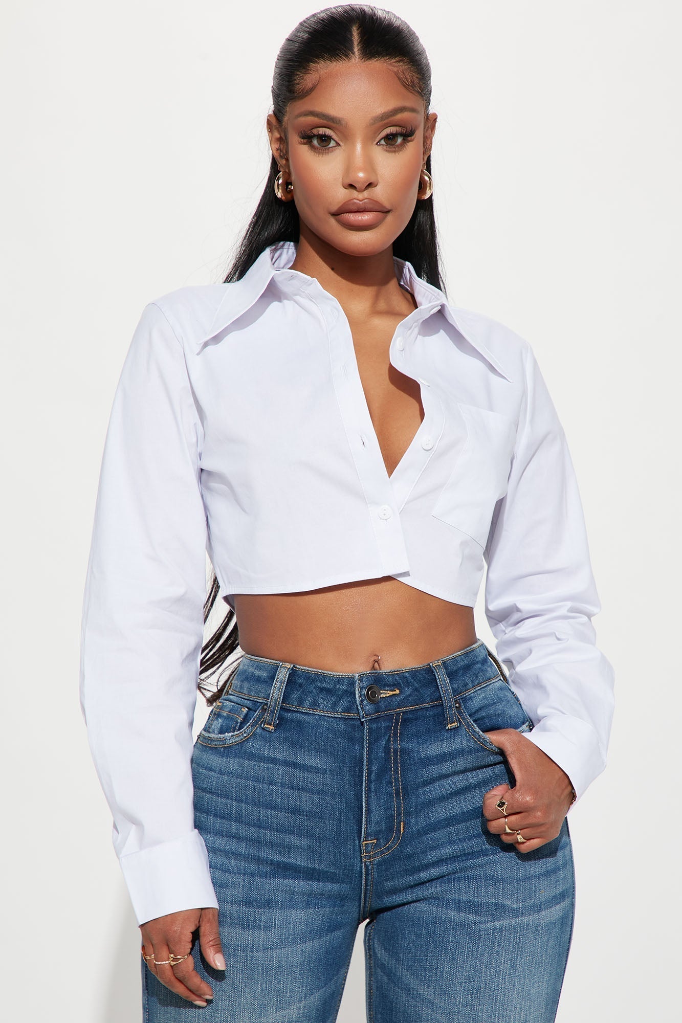 Won't Get Me Down Poplin Shirt - White