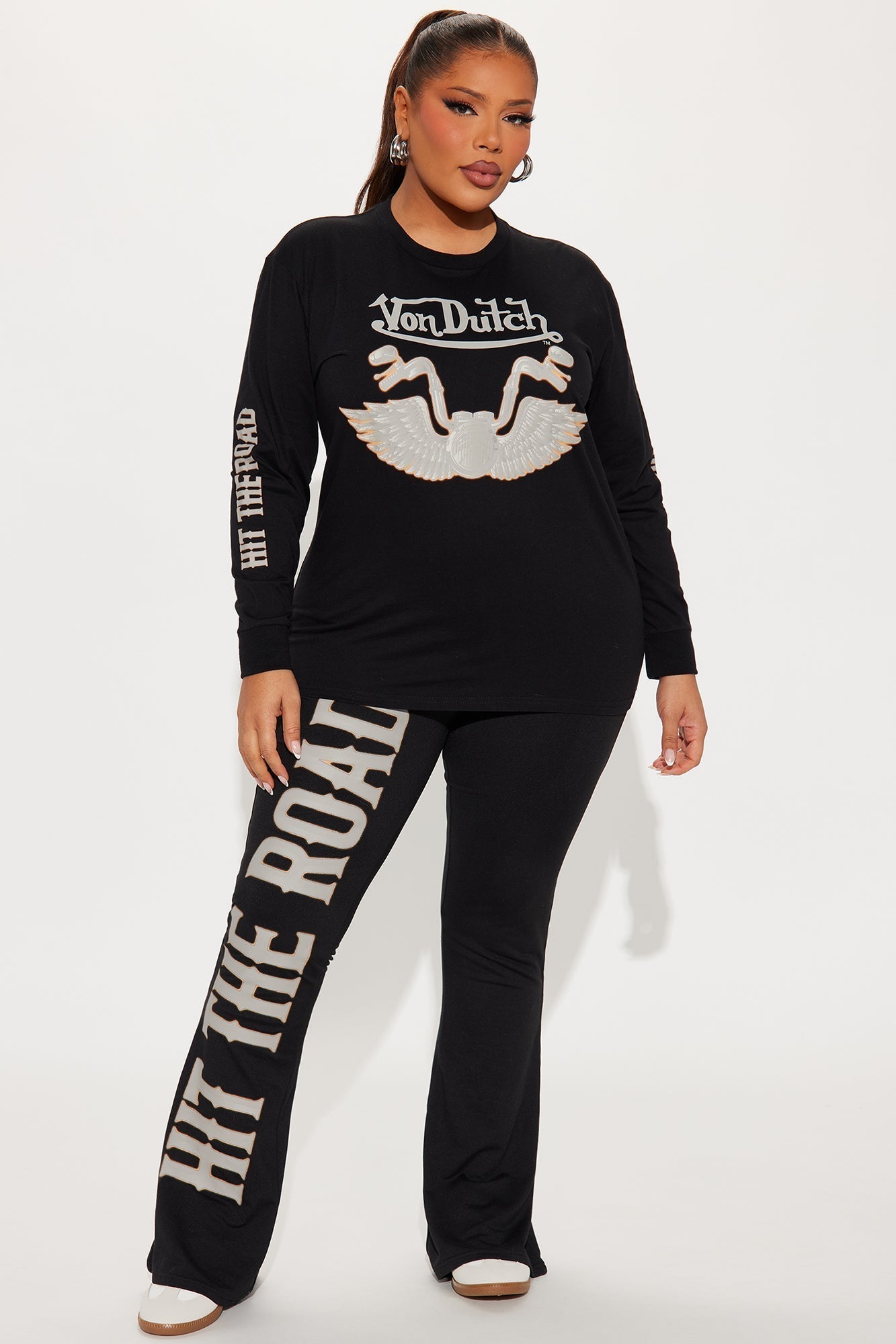 Von Dutch Hit The Road Flare Pant - Black