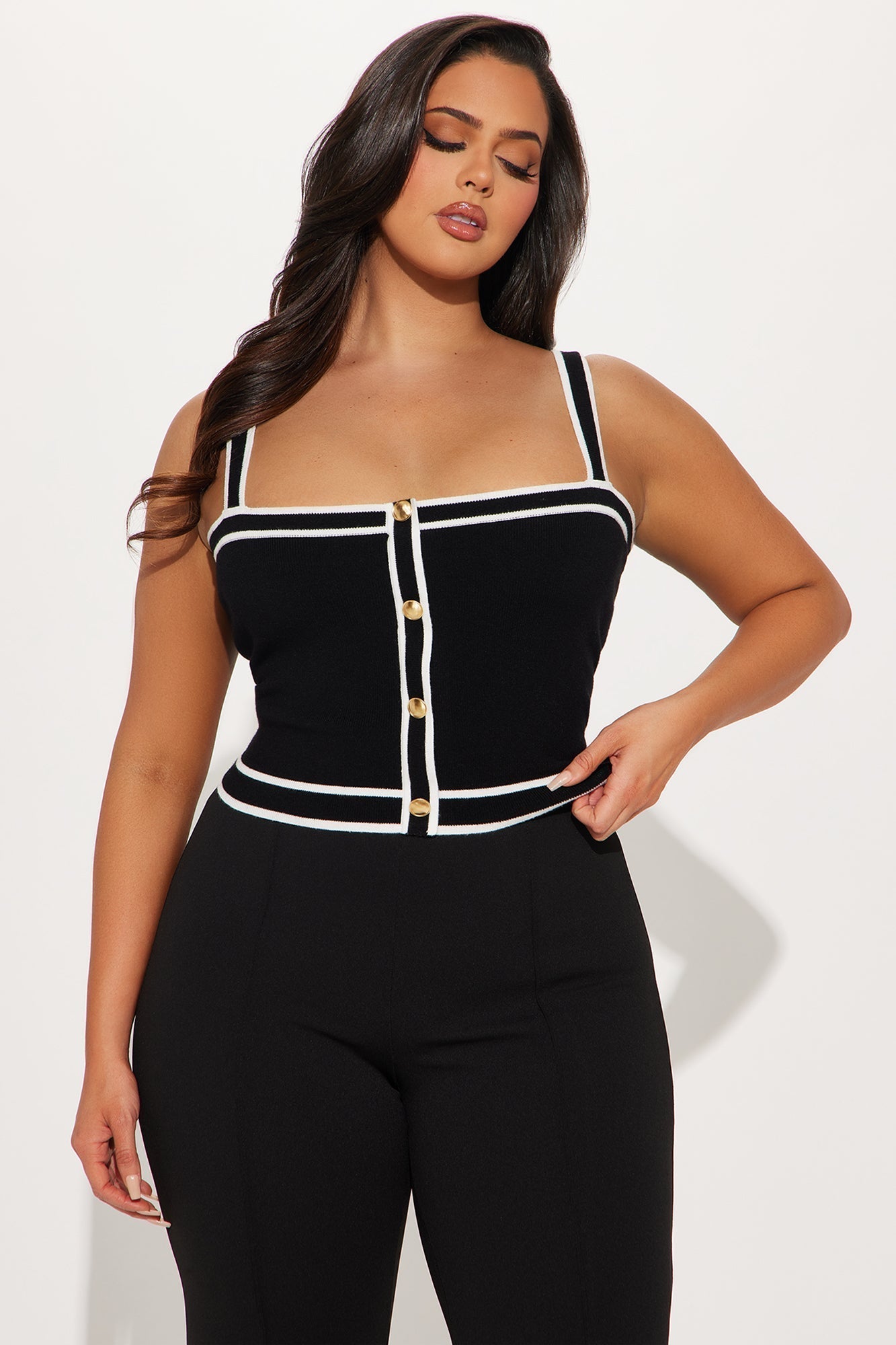 Lunch In Paris 2 Piece Sweater - Black/White