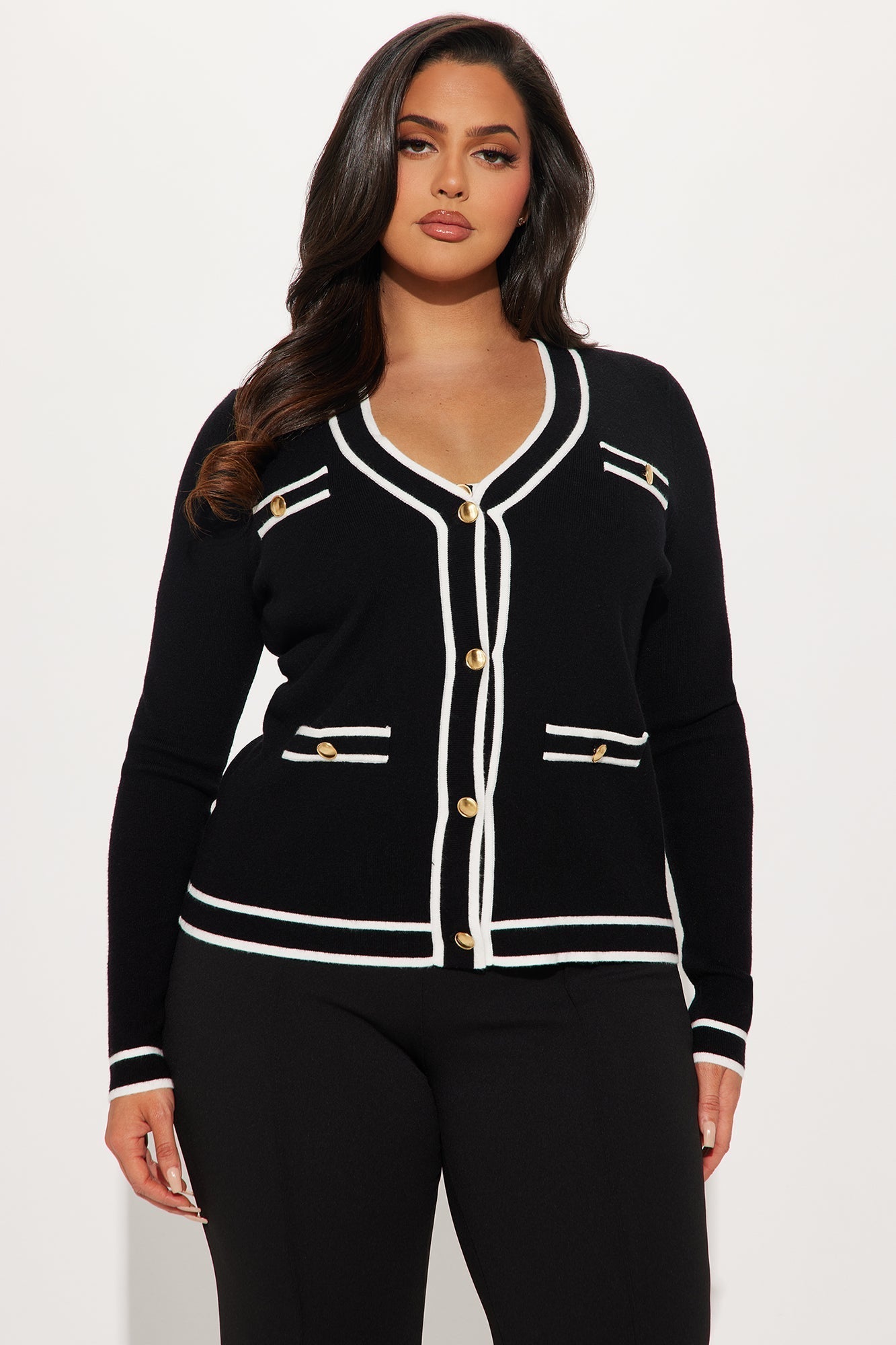 Lunch In Paris 2 Piece Sweater - Black/White