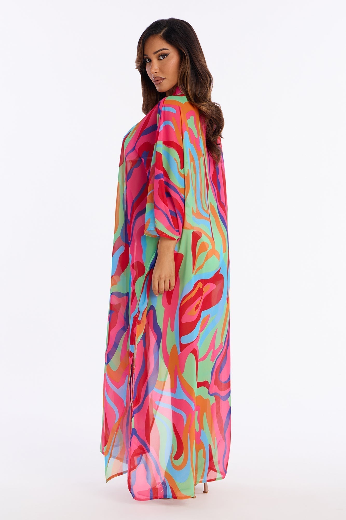 Kairi Cover Up Maxi Kaftan Dress - Multi Color