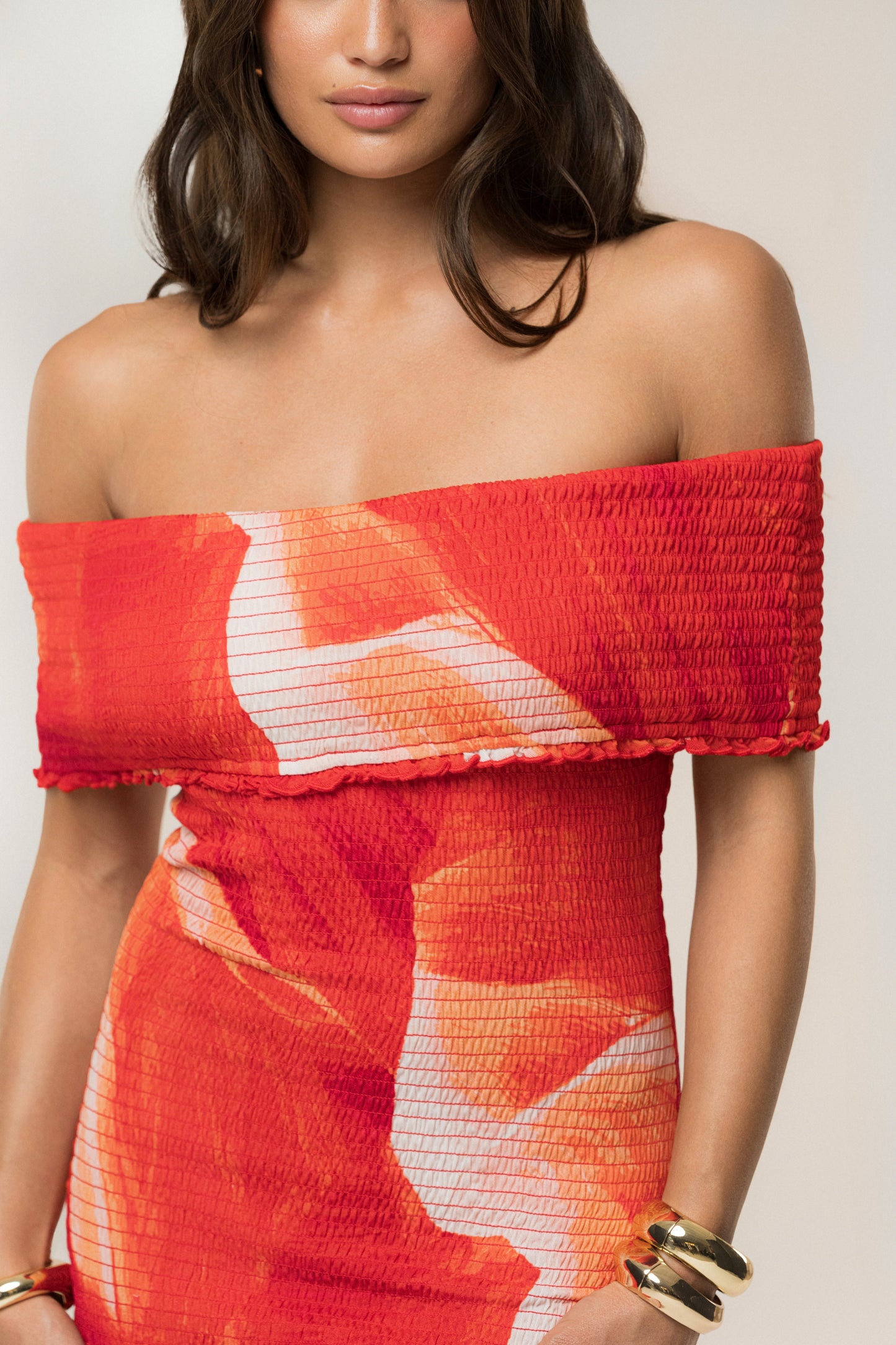 Sunset Red Garden Bliss Mini Dress