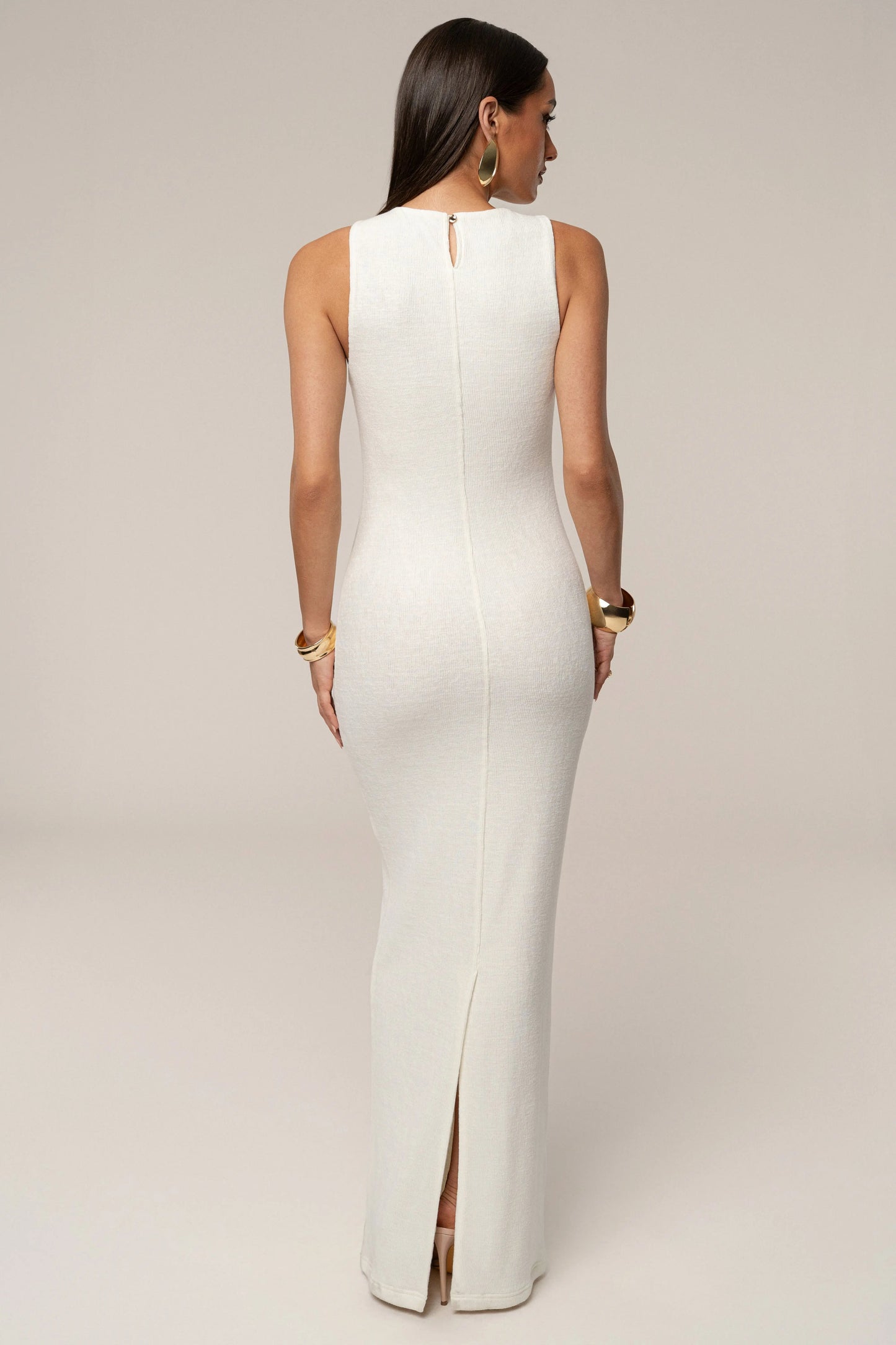 Ivory Alessia Knit Maxi Dress