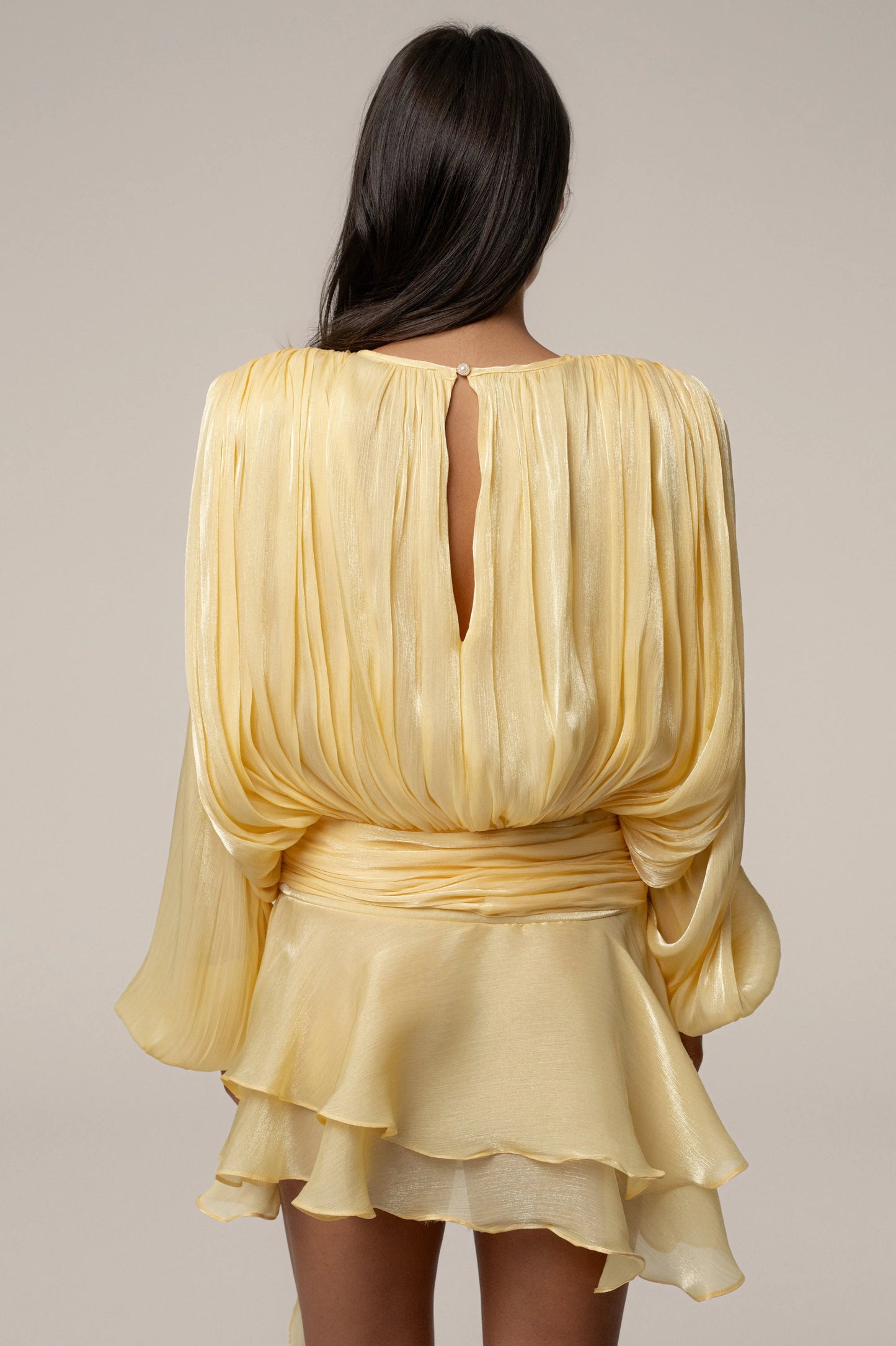 Yellow Pure Glow Draped Mini Dress